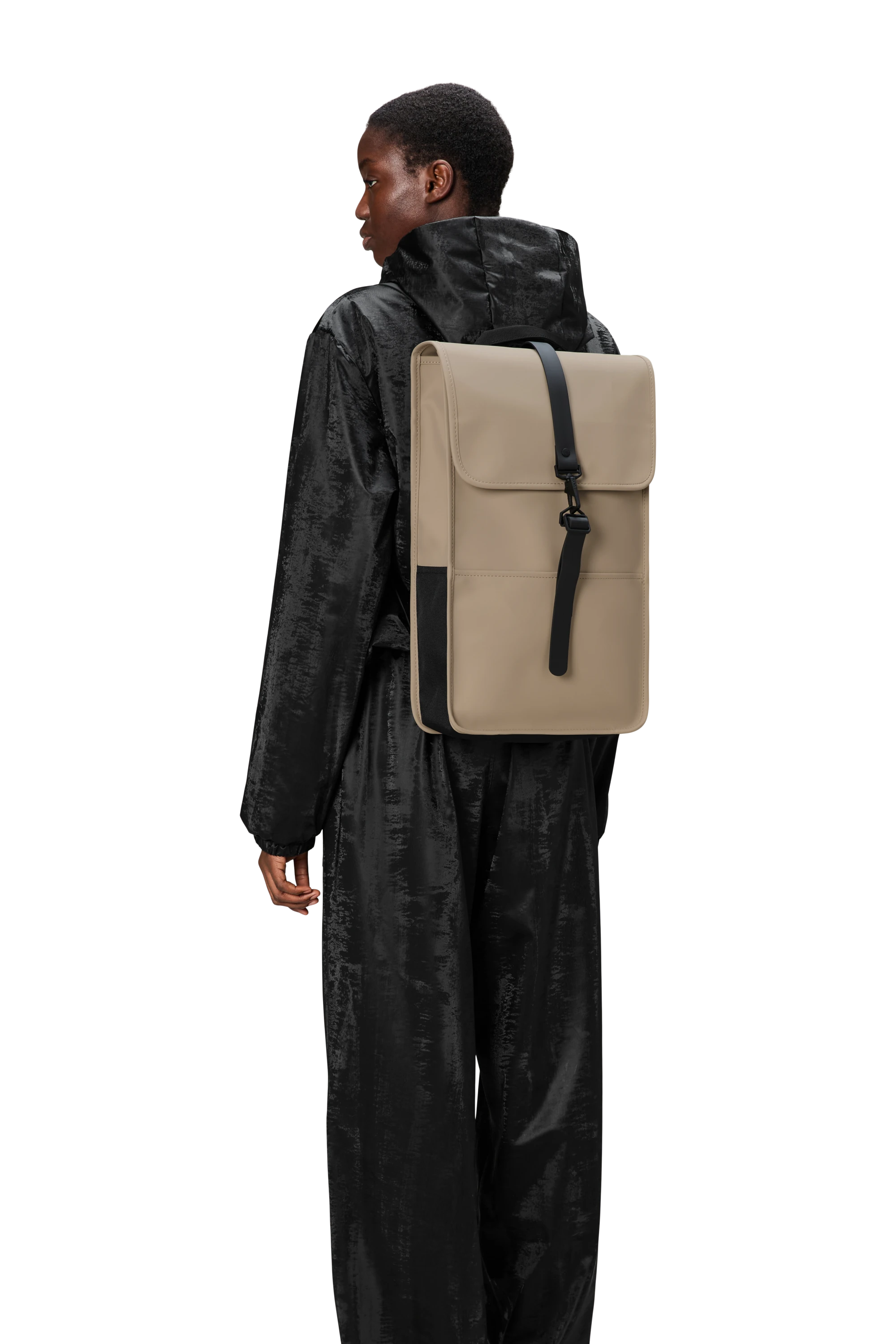 Rains Backpack in Beige | Waterproof