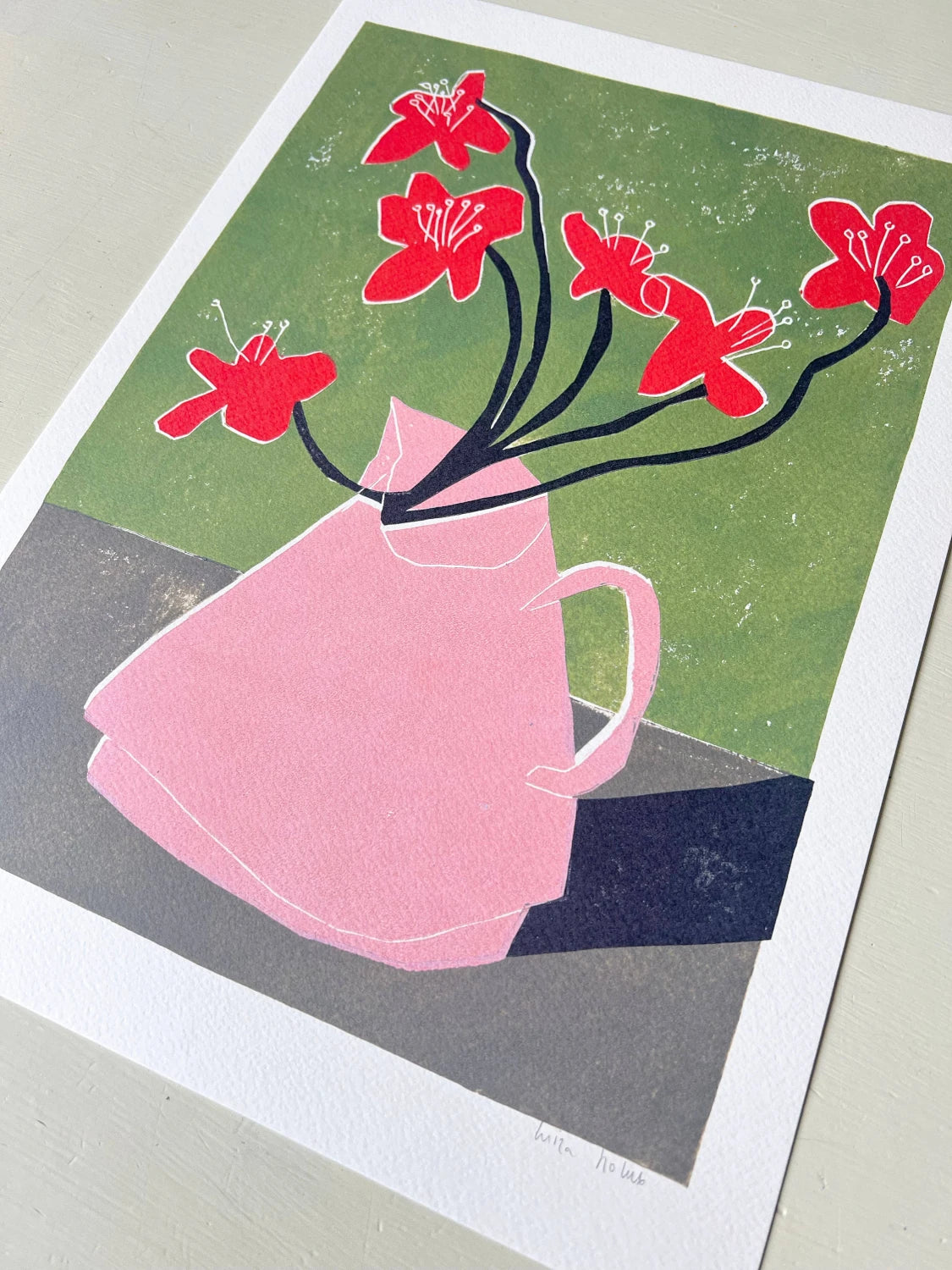 'Red Geums' Unframed A3 Print by Luiza Holub - Lifestory