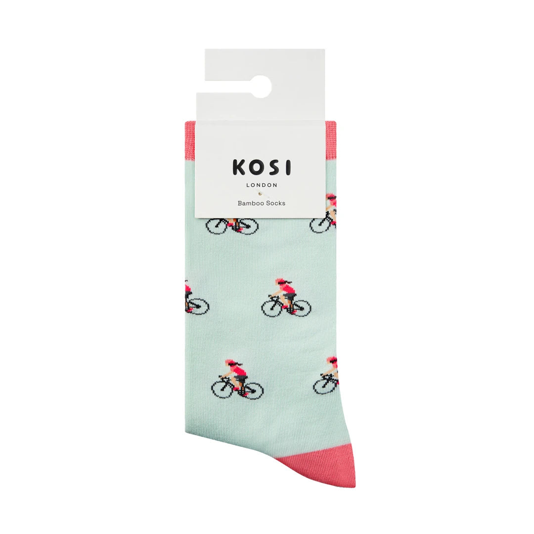 KOSI London The Rider Bamboo Socks (UK 3-8) and KOSI London packaging on a white background | Lifestory
