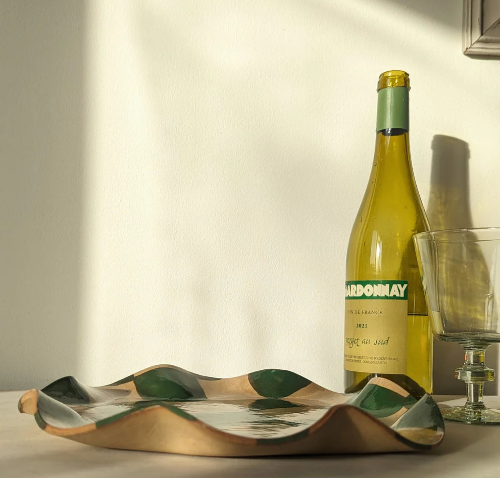 Rosie Gore Wavy Check Round Platter in Various Colours