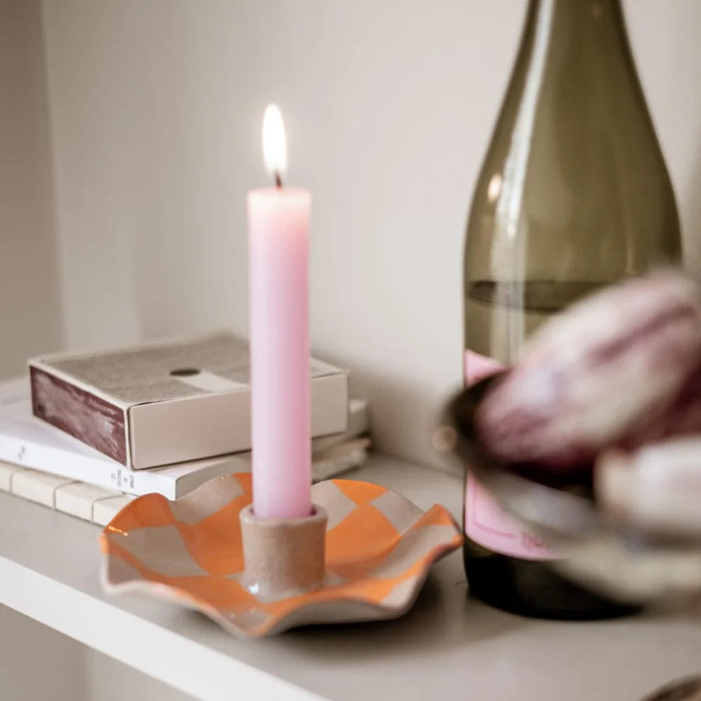 Rosie Gore Wavy Check Candle Holders in Various Colours