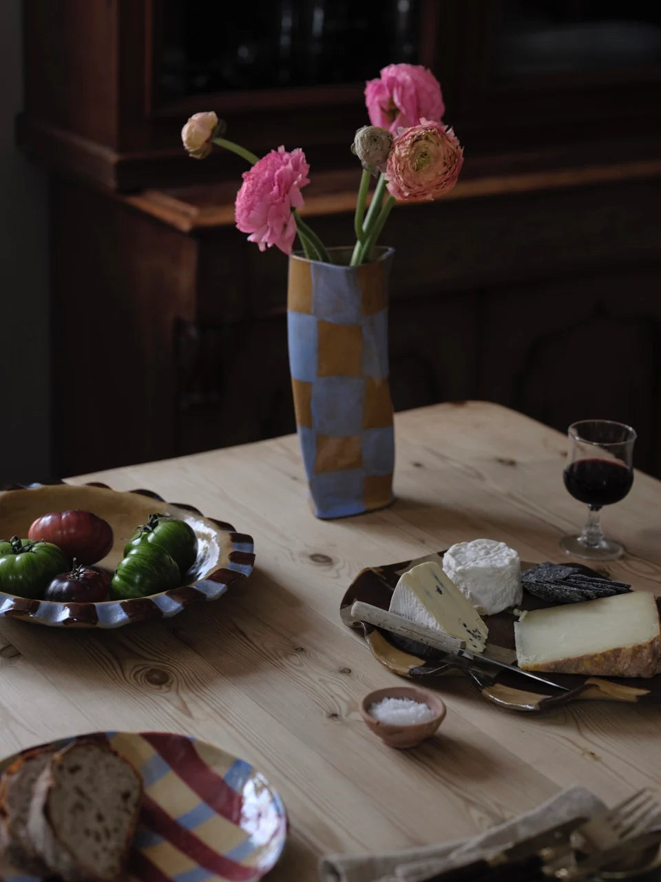 Rosie Gore Check Twist Vase in Various Colours - Lifestory