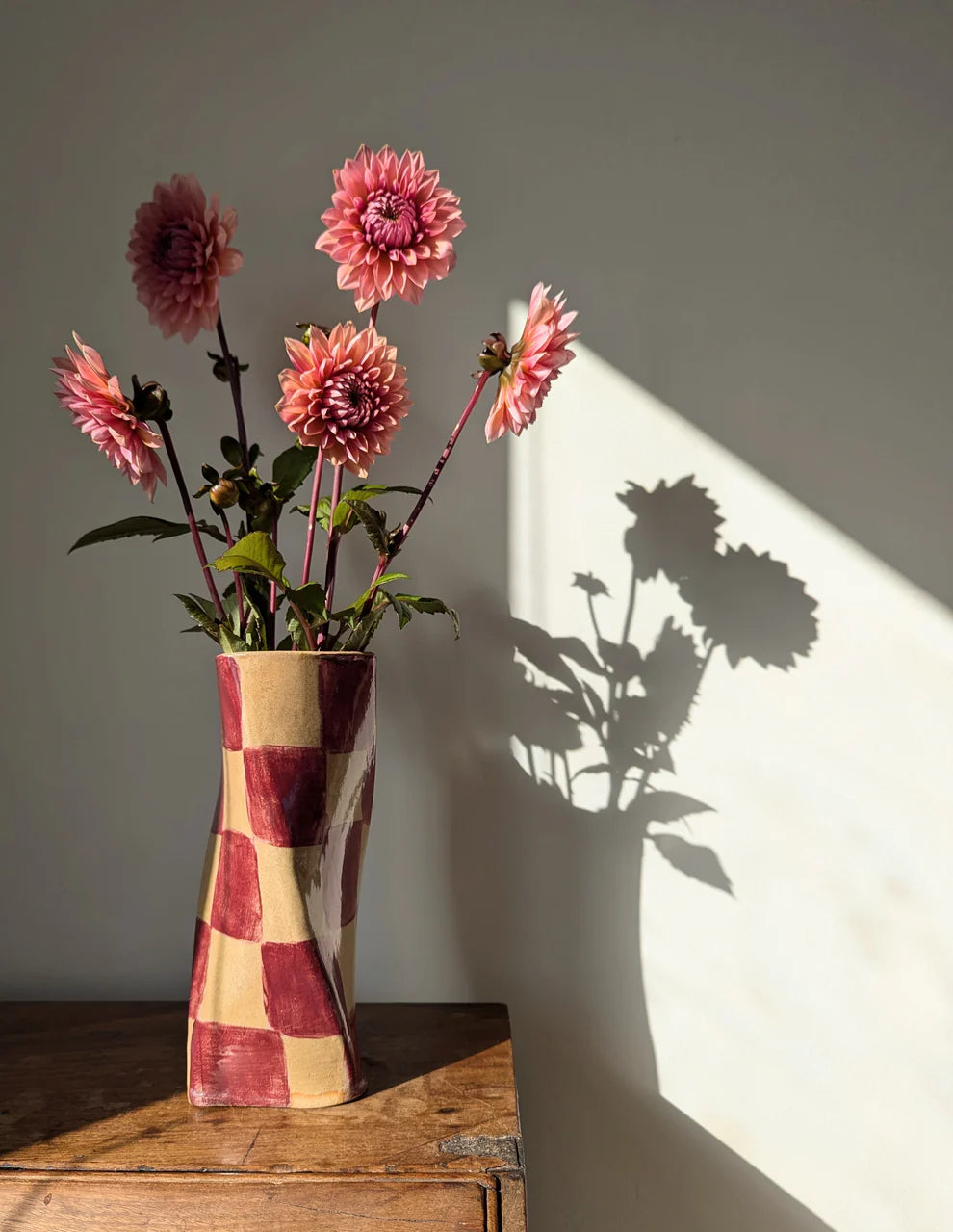 Rosie Gore Check Twist Vase in Various Colours - Lifestory