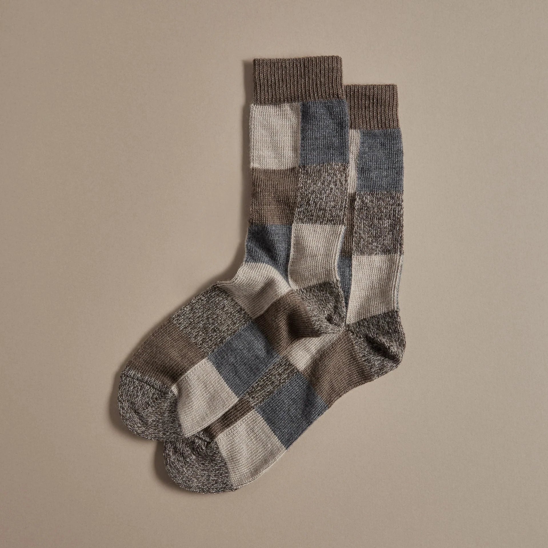 ROVE Knitwear Mens Patchwork Fine Merino Wool Socks - UK Made - Lifestory