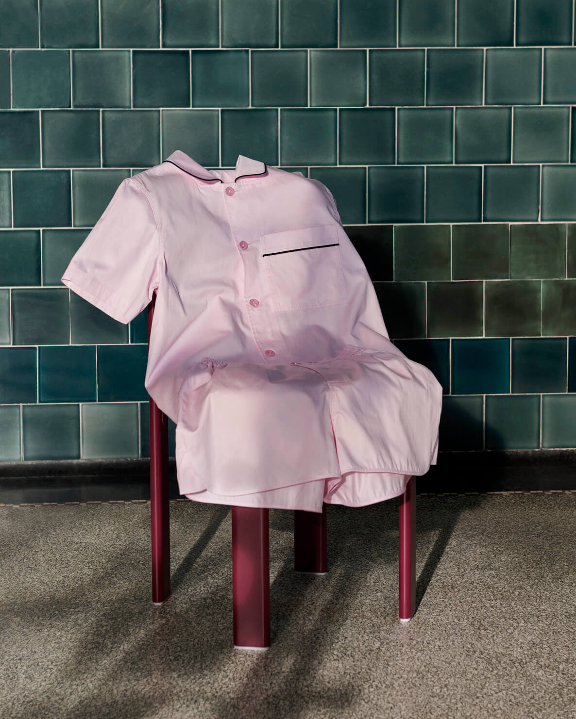 Outline Short Sleeve Pyjama Shirt - Unisex | Soft Pink | by HAY - Lifestory
