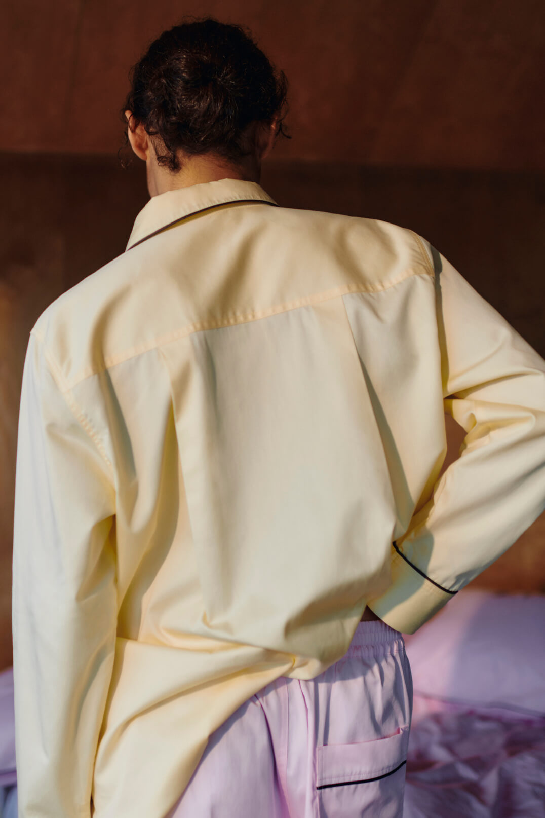 Outline Long Sleeve Pyjama Shirt - Unisex | Soft Yellow | by HAY - Lifestory