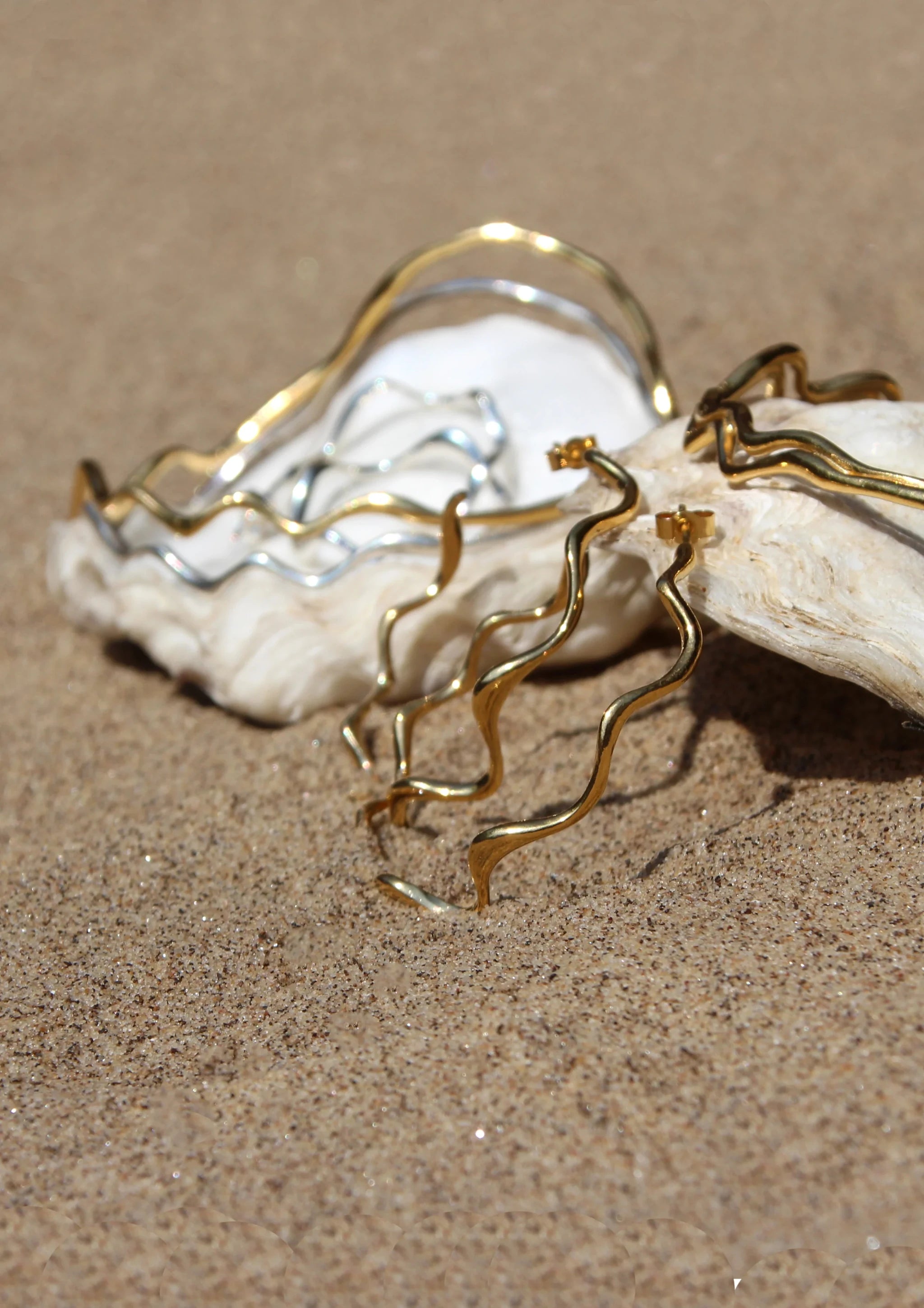 Mini Saccostrea Hoops in Silver by Hannah Bourn - Lifestory