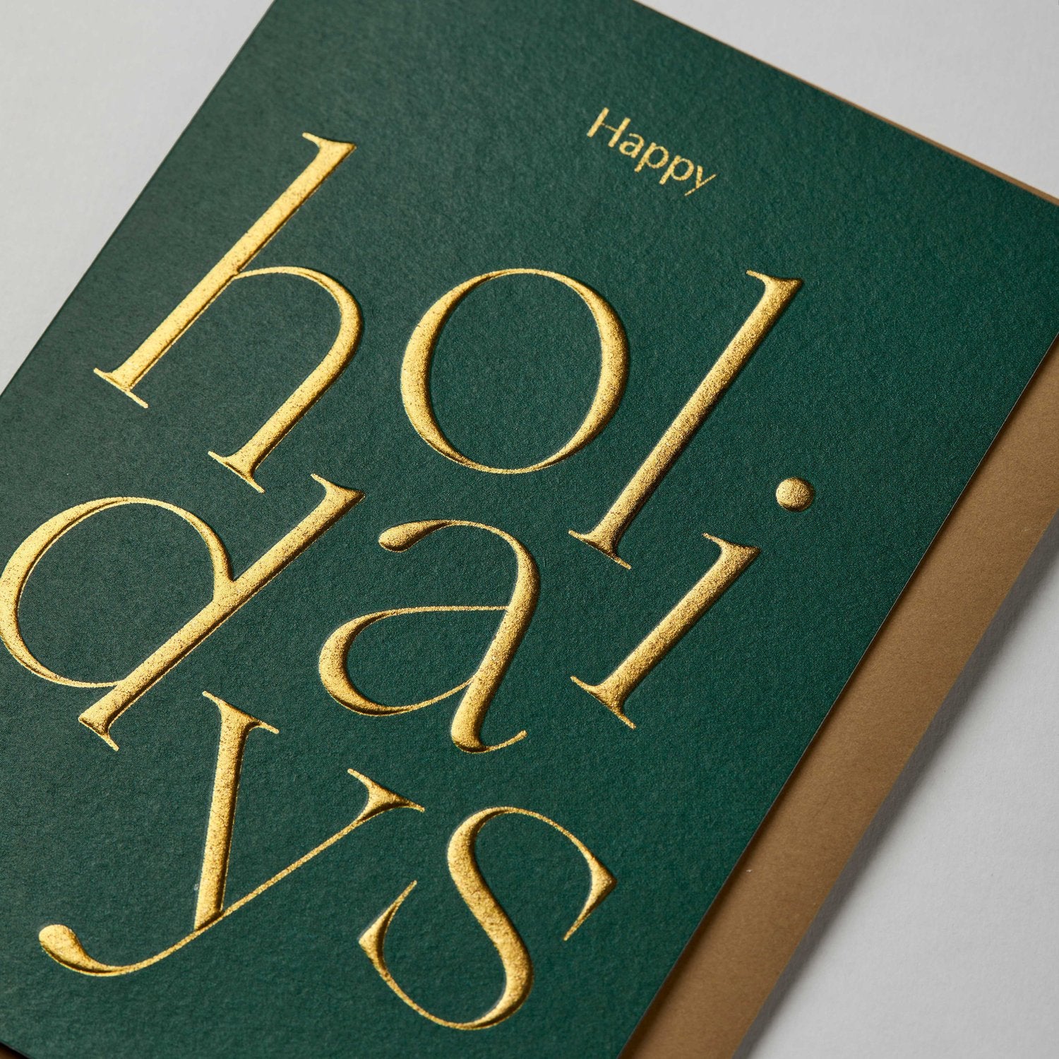 Happy Holidays Card | Gold on Green - Serif | by Kinshipped - Lifestory