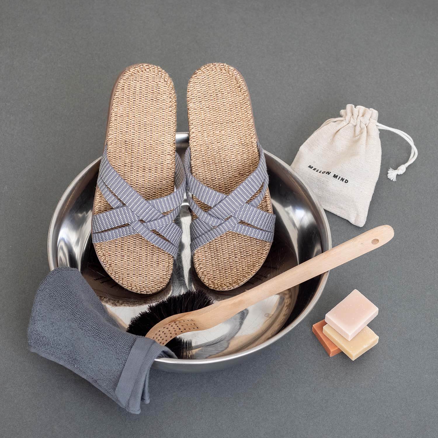 Danish Sandals - Womens #1 | Grey Stripes | Light Breathable Washable | by Shangies - Lifestory - Shangies by Stilov