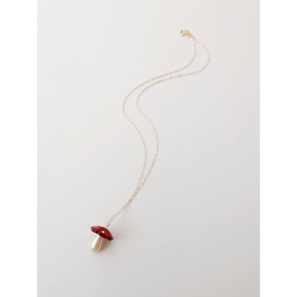 Shroom Necklace | Red | Acrylic & Glass | by Wolf & Moon - Lifestory