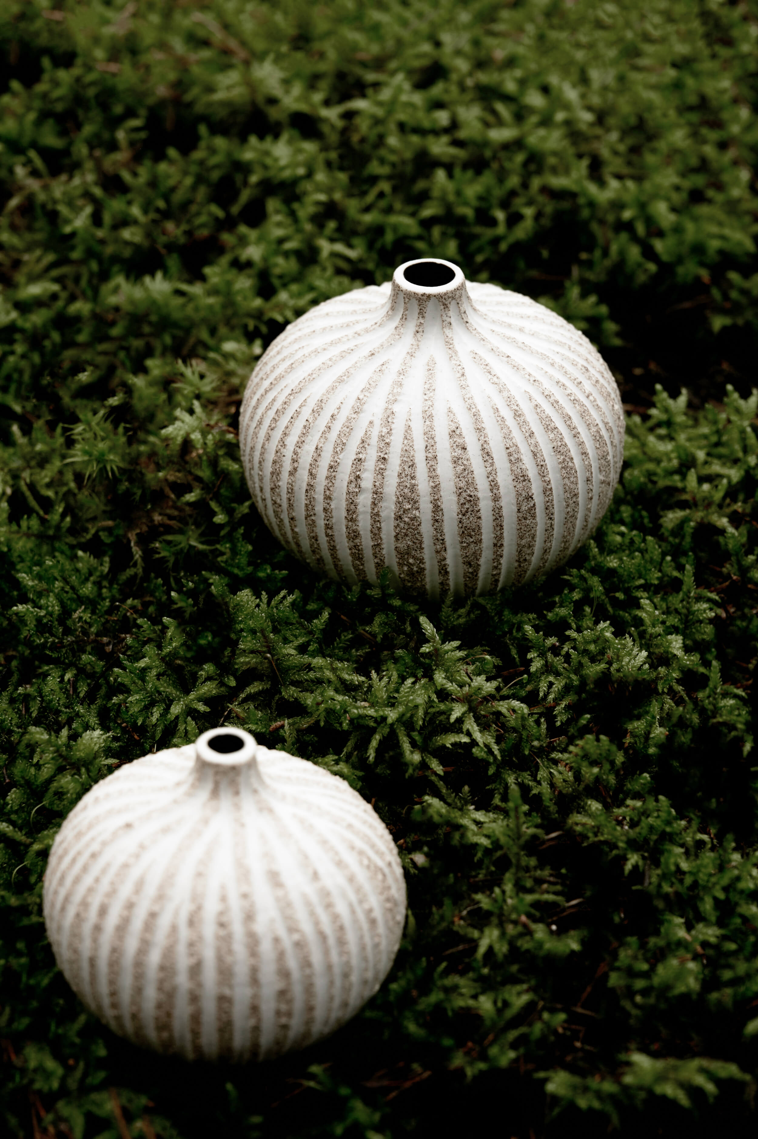 Bari Vase | Small | Stone Stripe Brown Rough Lines | by Lindform - Lifestory - Lindform