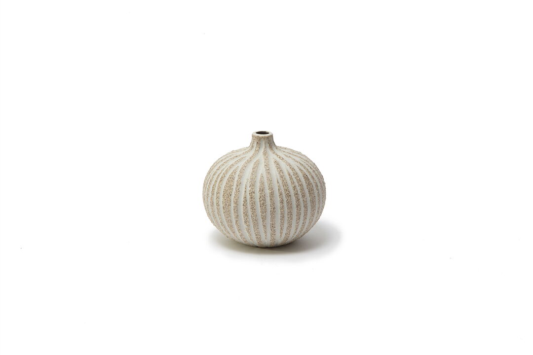 Bari Vase | Small | Stone Stripe Brown Rough Lines | by Lindform - Lifestory - Lindform