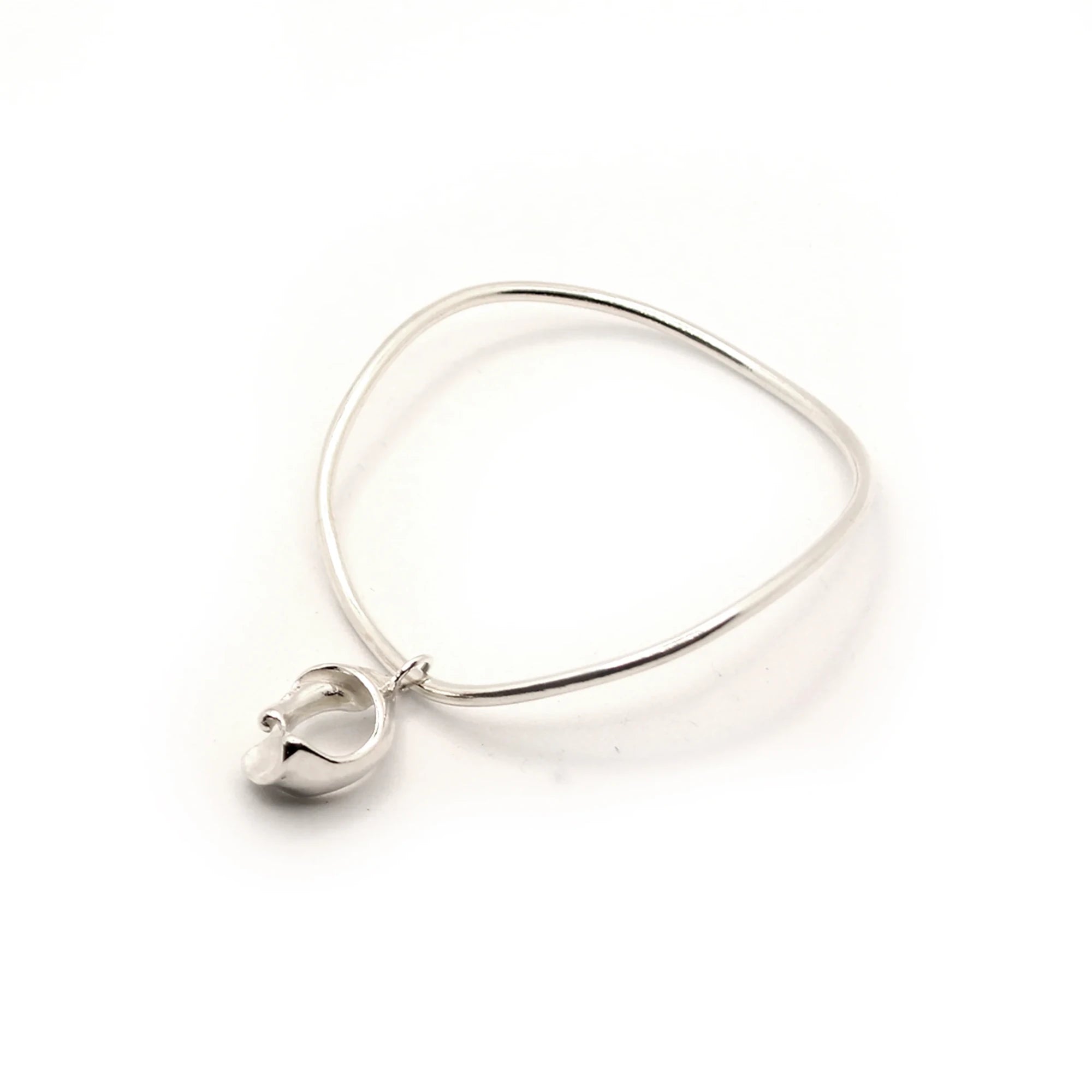 Smooth Fragmented Shell Bangle in Silver by Hannah Bourn
