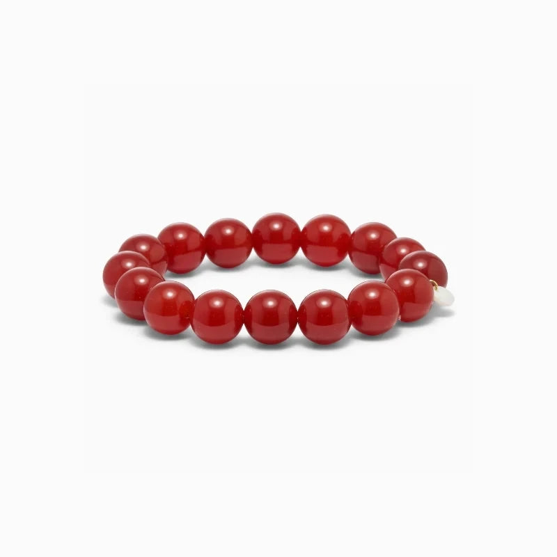 Soï Copenhagen chunky Red Jade crystal stretch bracelet