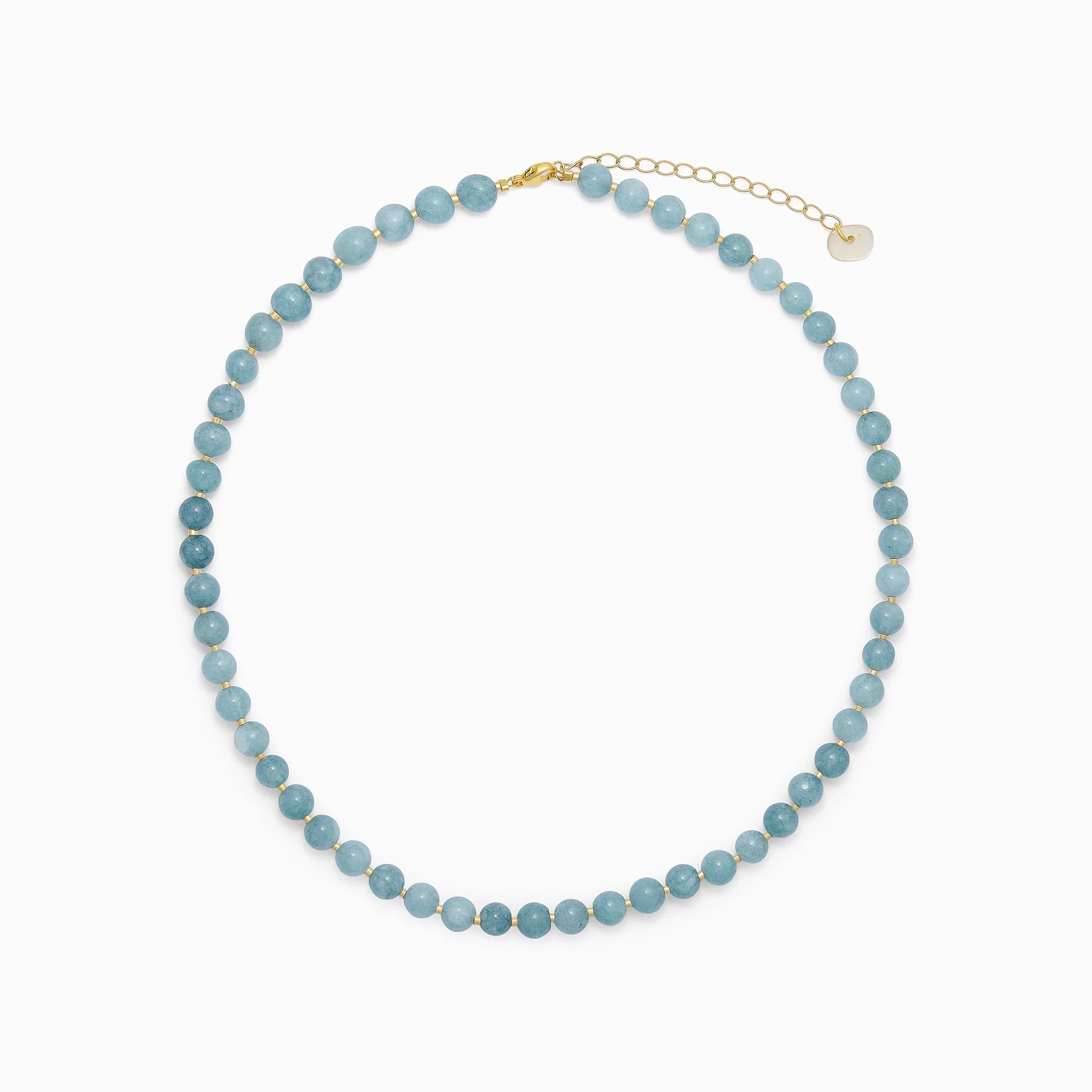 Soï Copenhagen Hailey necklace with Aquamarine crystal beads in 18k gold