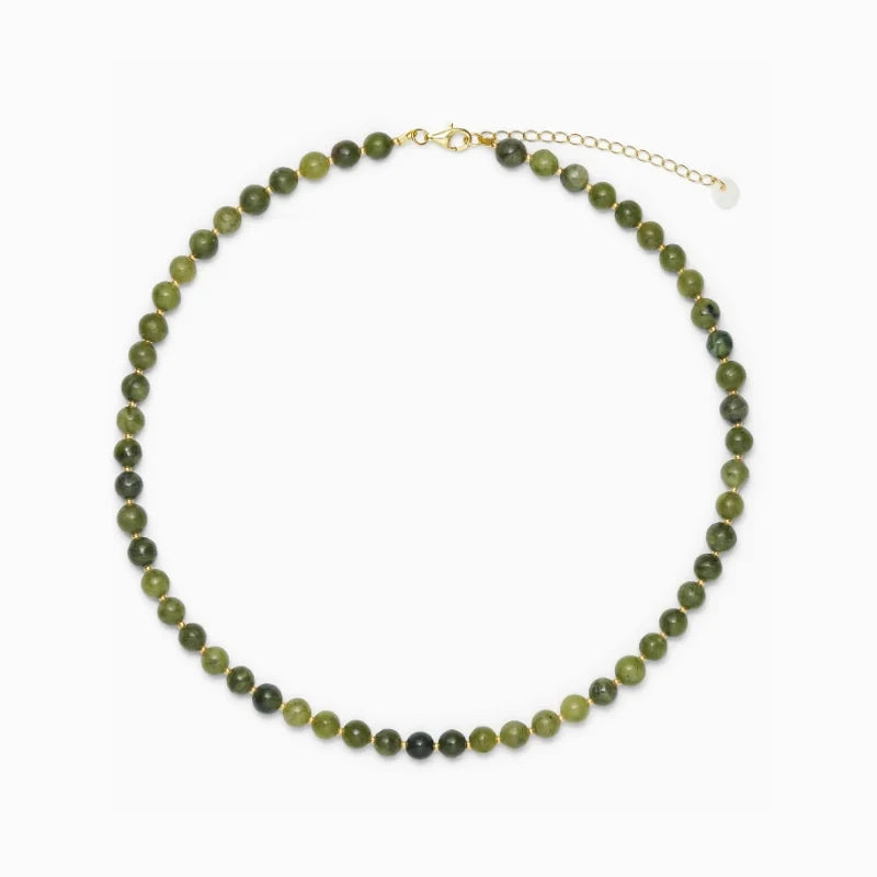 Soï Copenhagen Hailey necklace with Southern Jade crystal beads in 18k gold