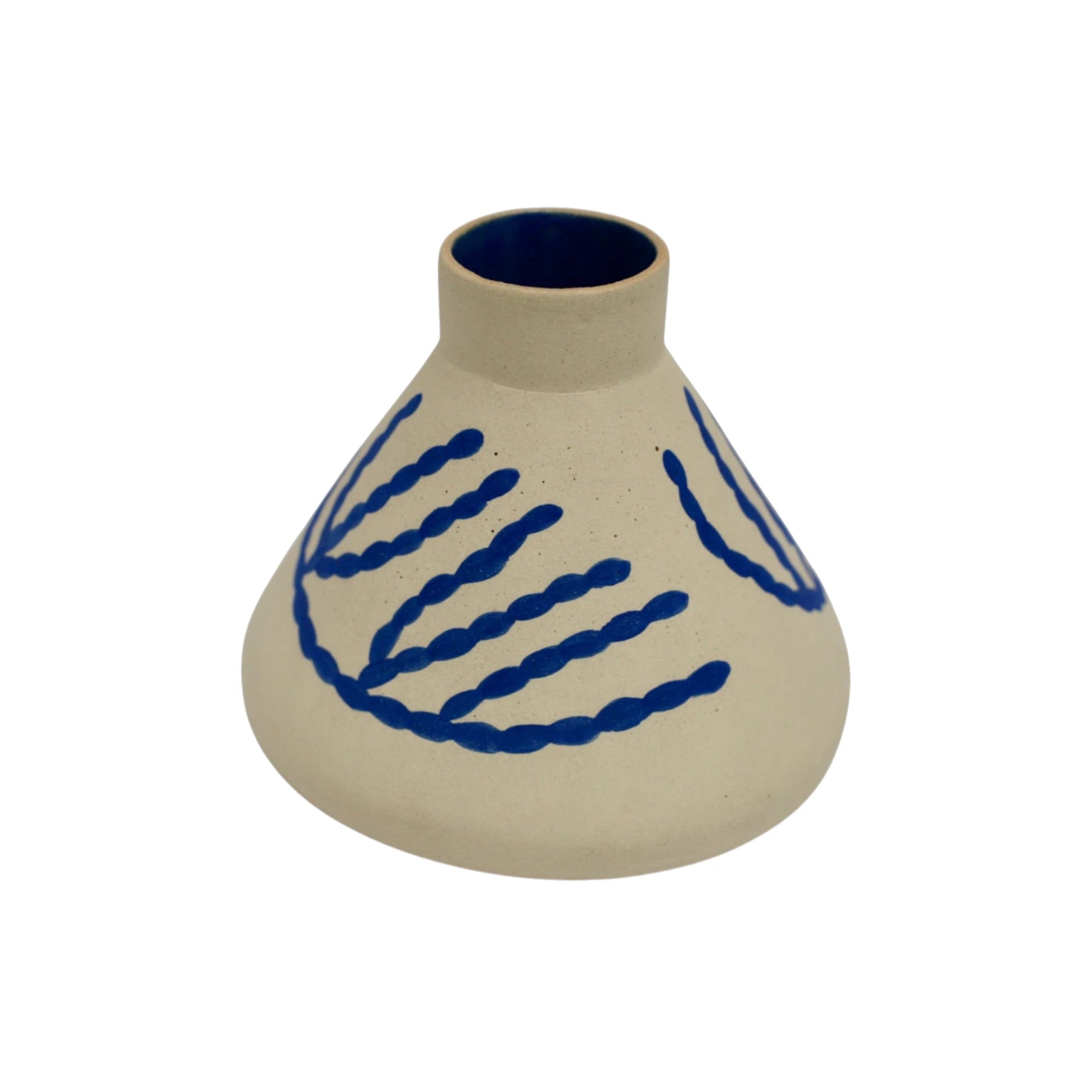 Sophie Alda Small Cone Vase in Speckle & Blue - Lifestory