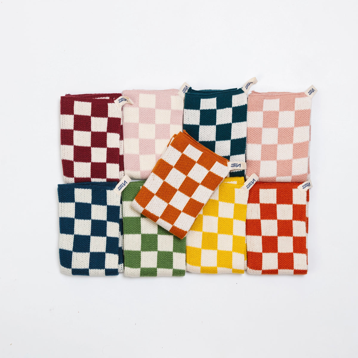Sophie Home Reusable Cotton Checked Dish Cloths - Set of 3