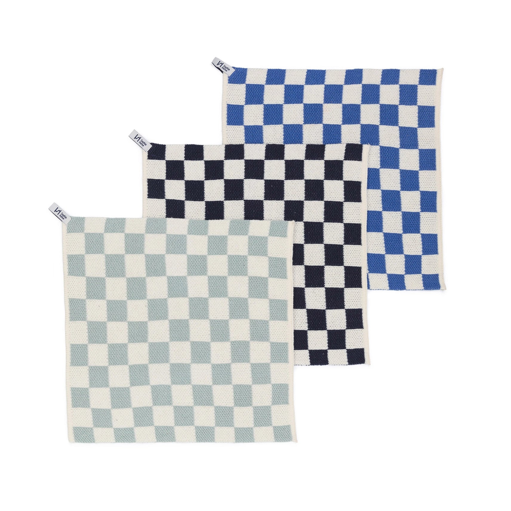 Sophie Home Reusable Cotton Checked Dish Cloths - Set of 3 - Lifestory