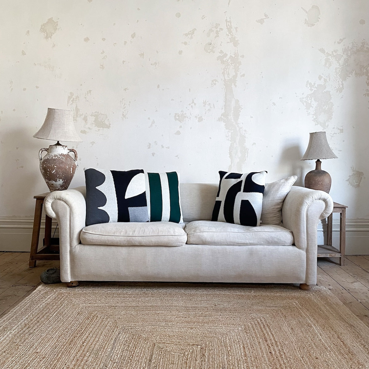 Orbi Cushion - Mono | Cotton & Biodegradable Inner | by Sophie Home - Lifestory