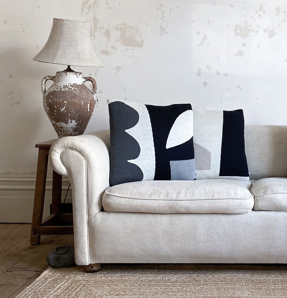 Orbi Cushion - Mono | Cotton & Biodegradable Inner | by Sophie Home - Lifestory