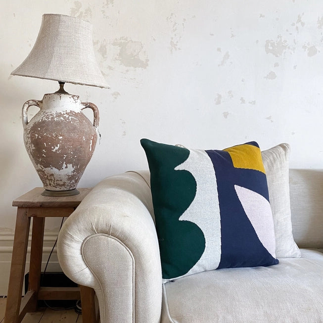 Orbi Cushion - Navy | Cotton & Biodegradable Inner | by Sophie Home - Lifestory