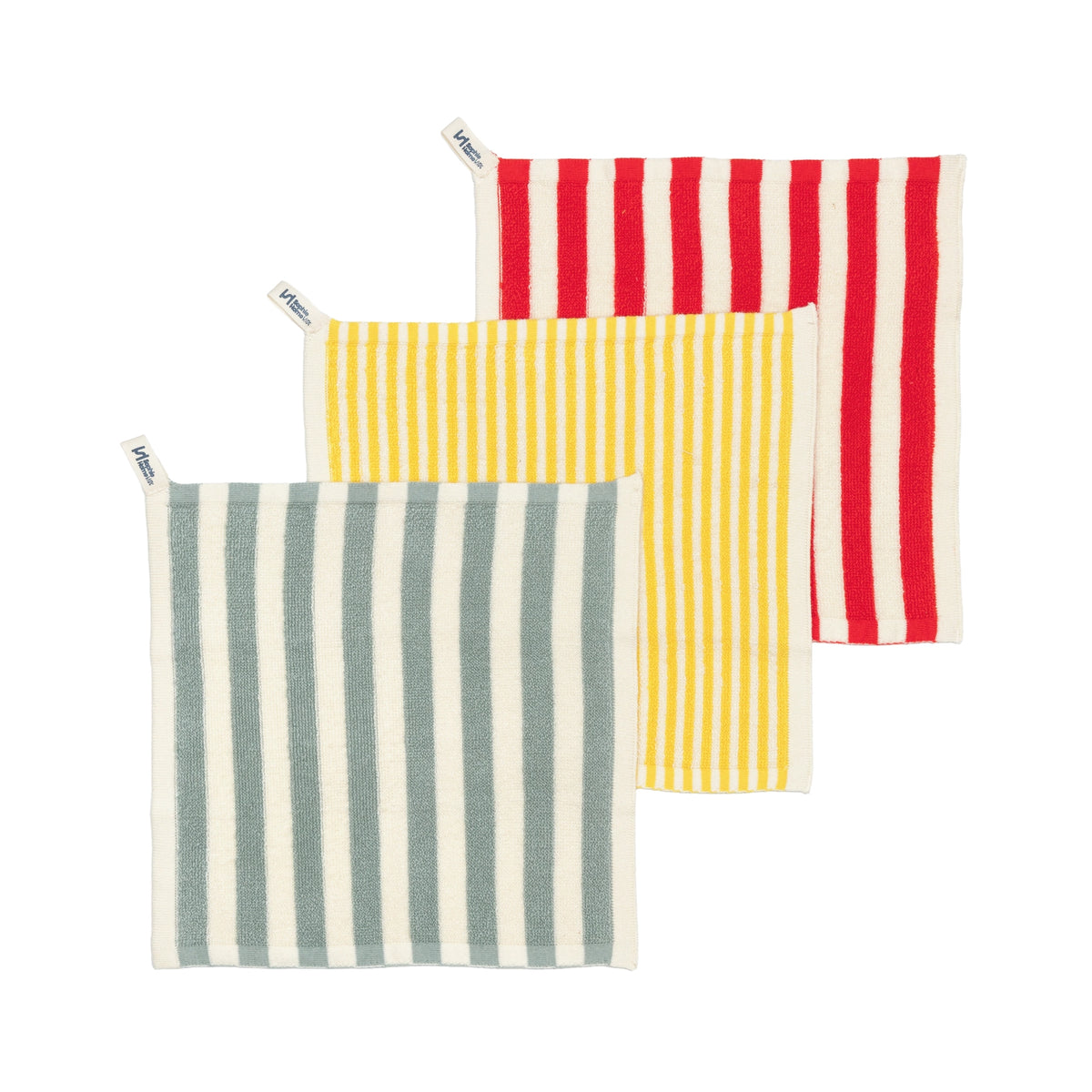 Sophie Home Kids Reusable Striped Terry Washcloths - Set of 3