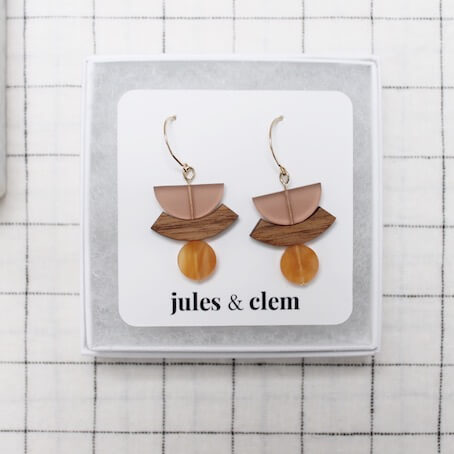 St Ives Abstract Earrings | Acrylic & Wood | by Jules & Clem - Lifestory