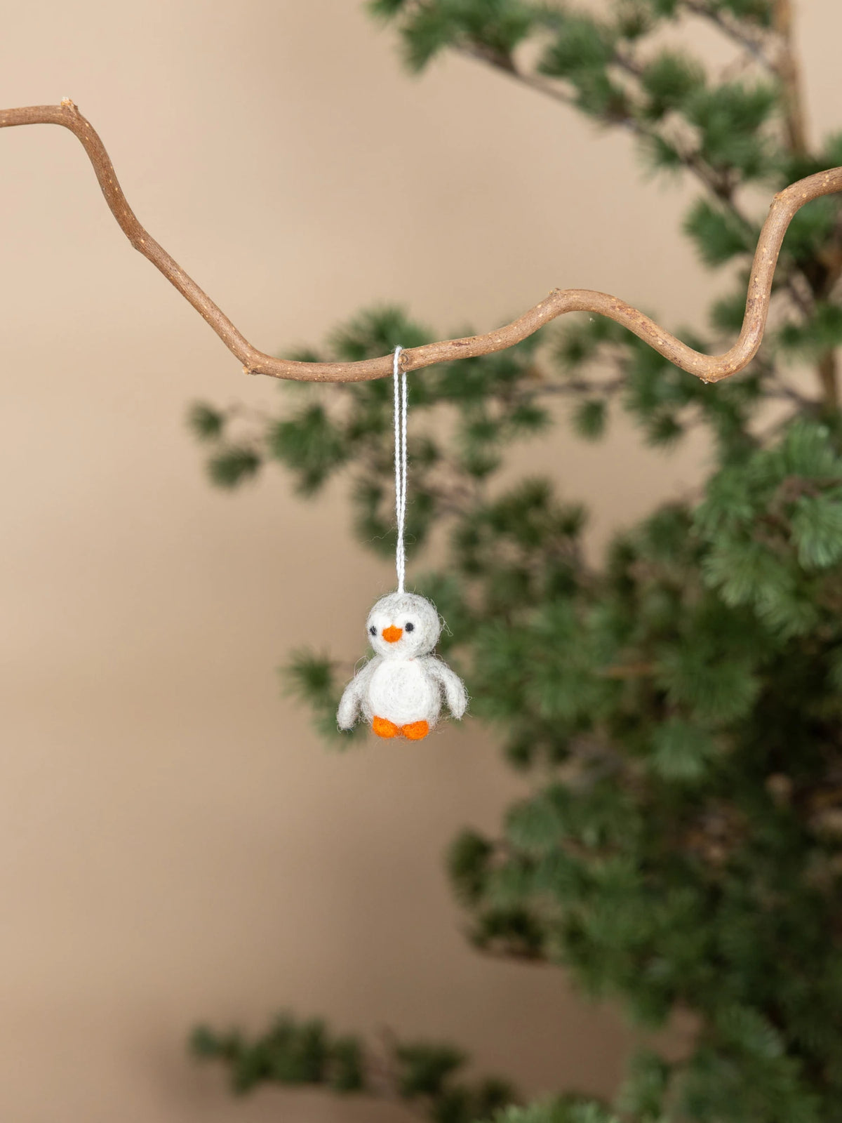 Storefactory Lars Felted Wool Penguin Decoration in Grey