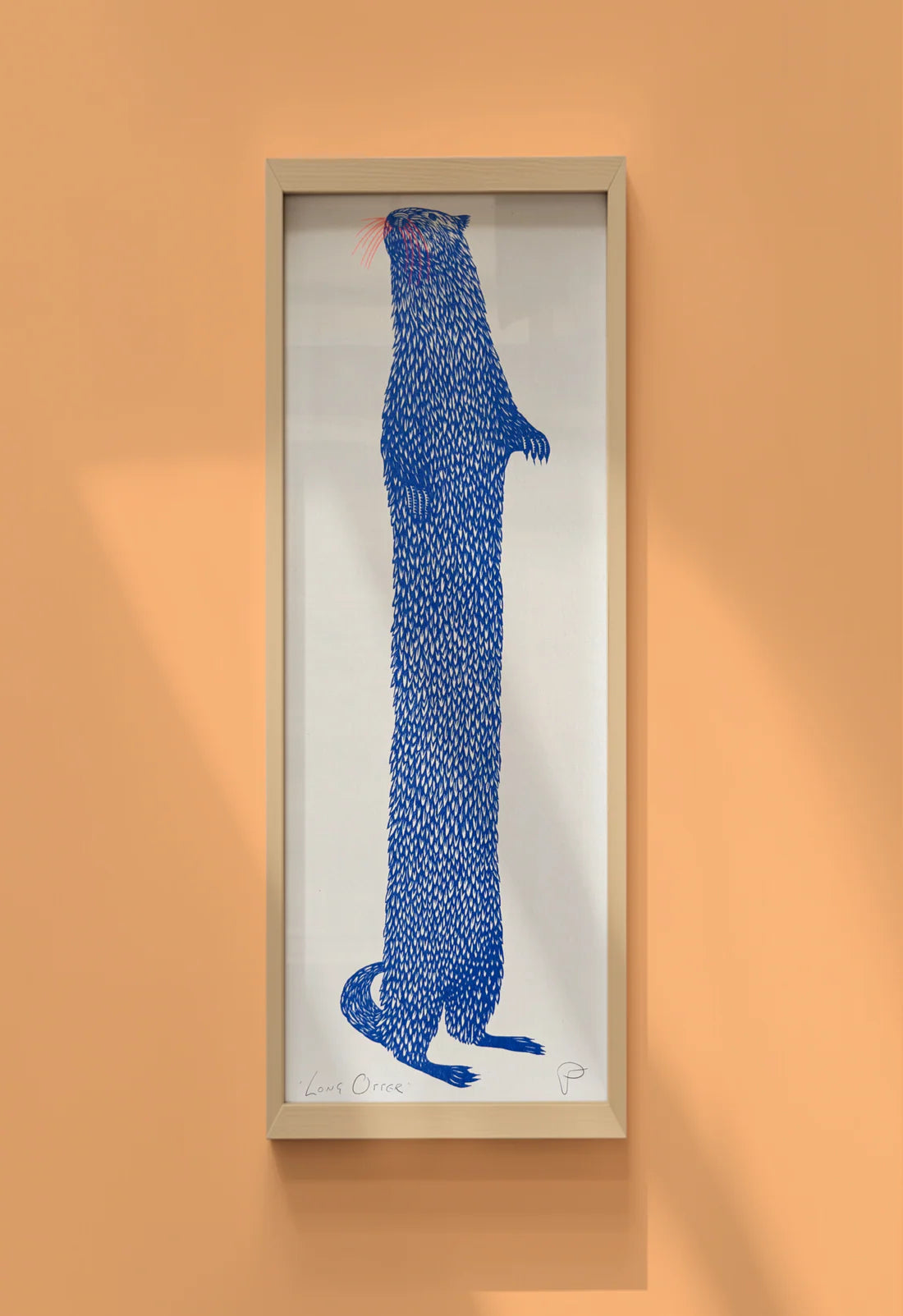 "Long Otter" Unframed 42 x 15cm Riso Print by Strangford