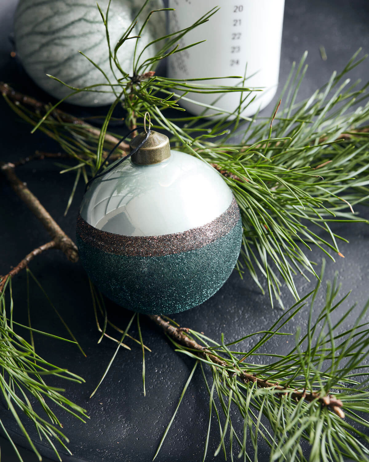Stripe Ornament | Green | Glass | by House Doctor - Lifestory