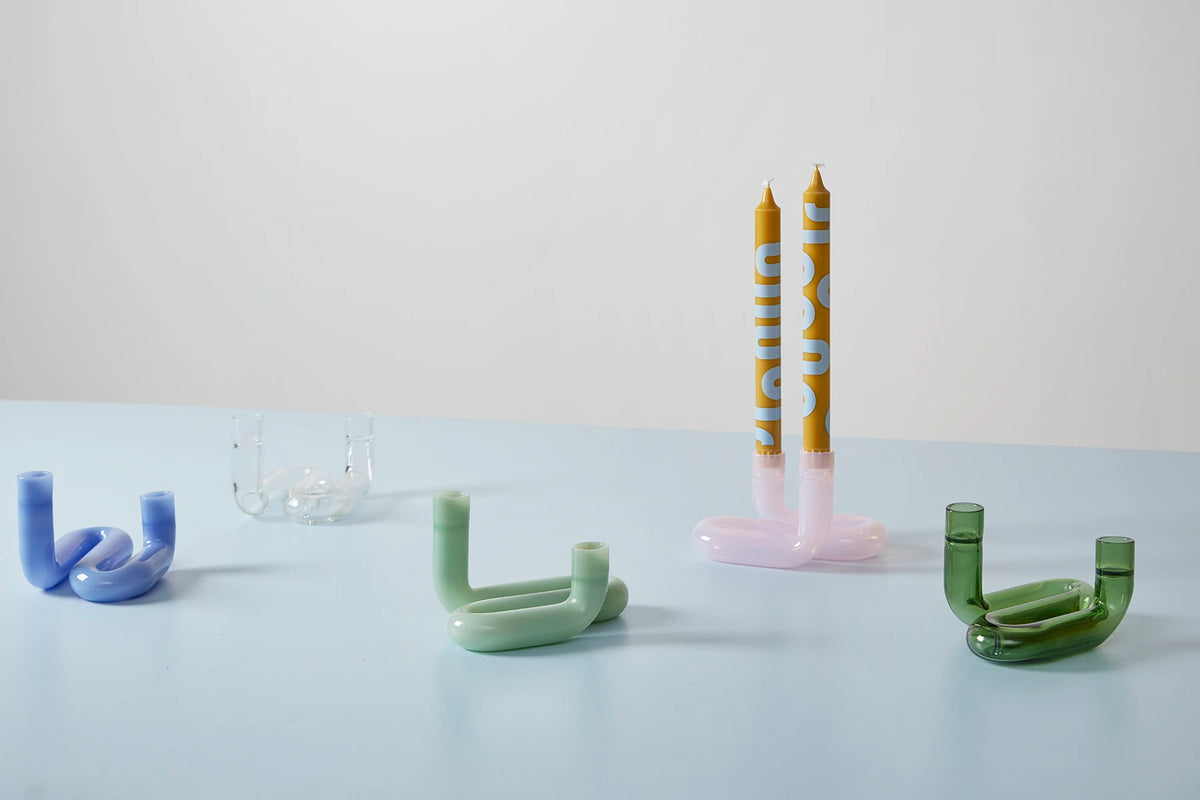 Studio About Wave Candle Holder, Milky Rose