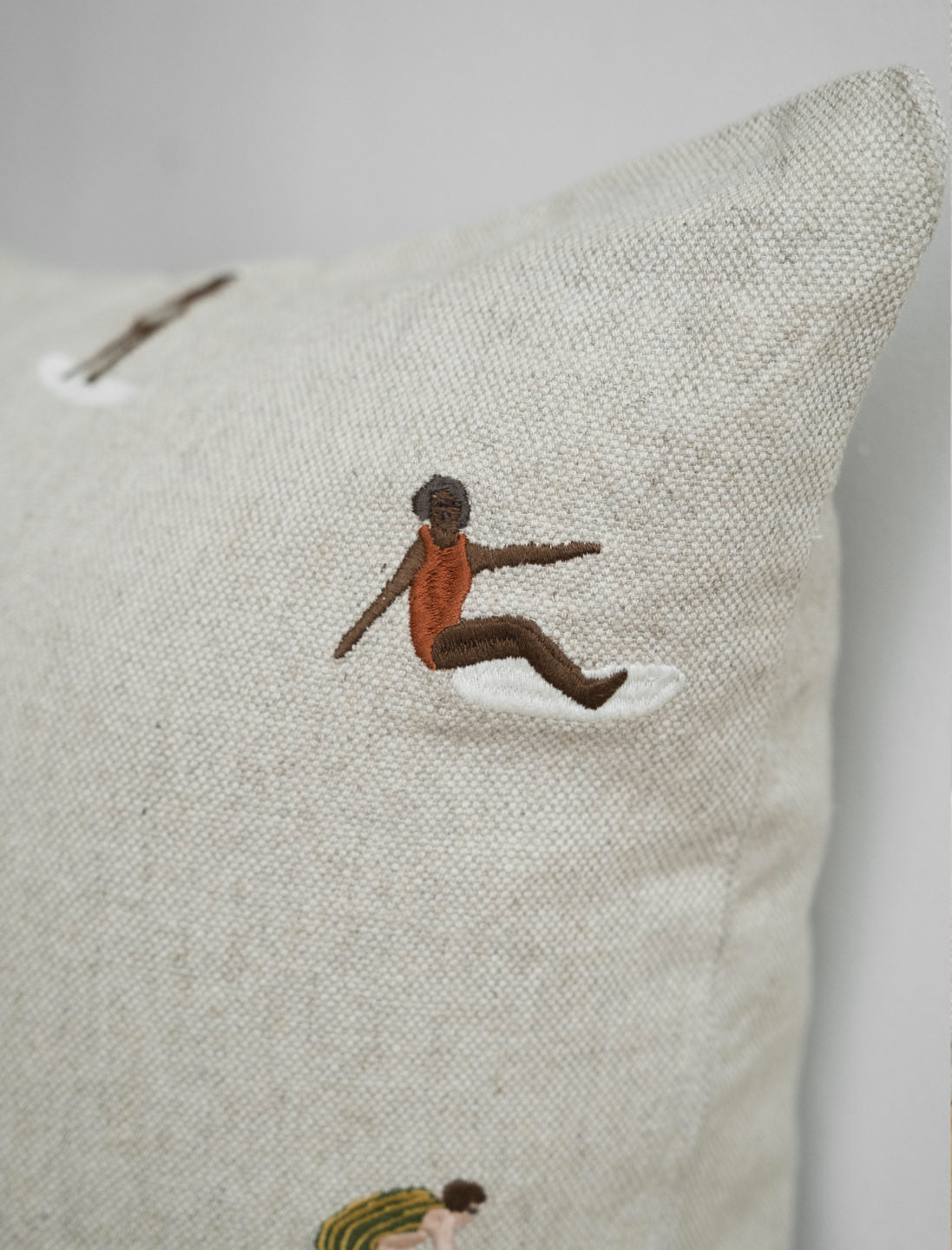 Surfers Embroidered Square Cushion With Inner | by Fine Little Day - Lifestory