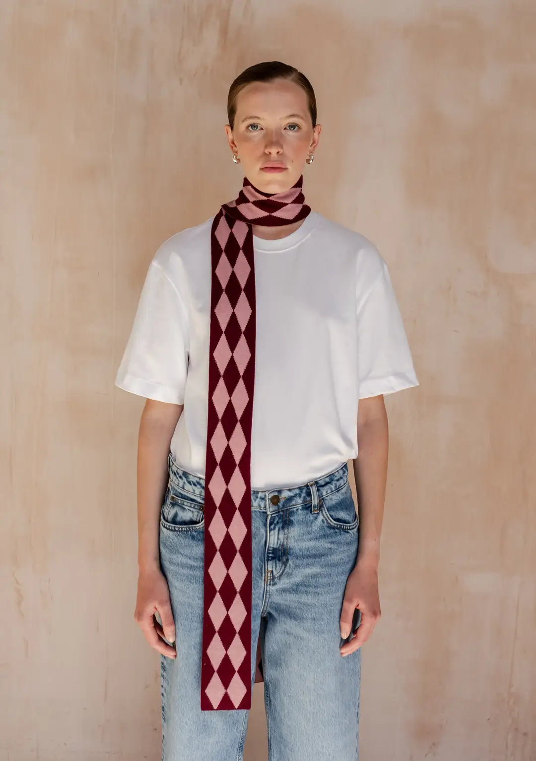 TBCo Merino Wool Skinny Harlequin Scarf in Various Colours