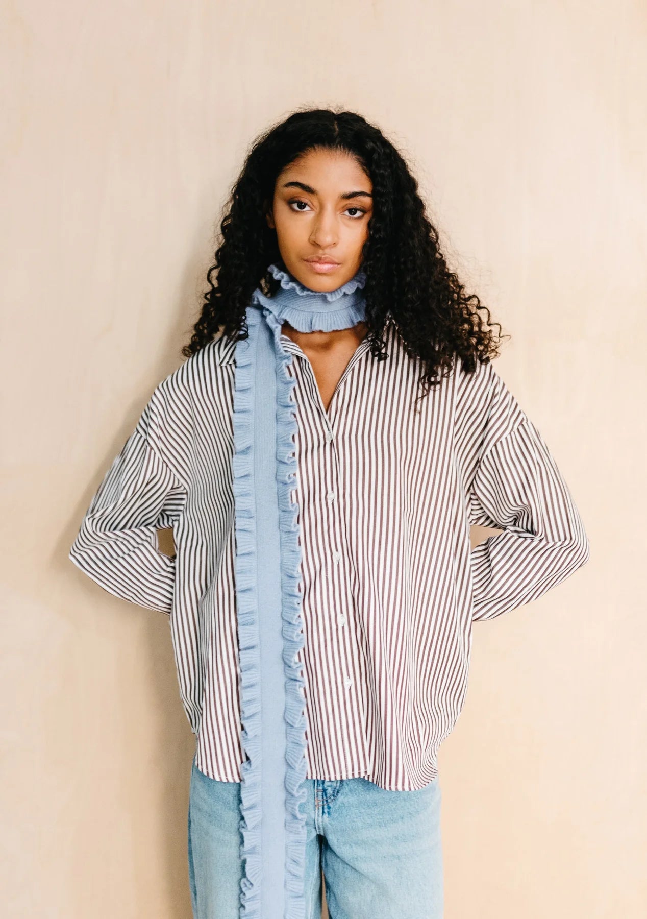 TBCo Merino Wool Skinny Ruffle Scarf in Various Colours - Lifestory