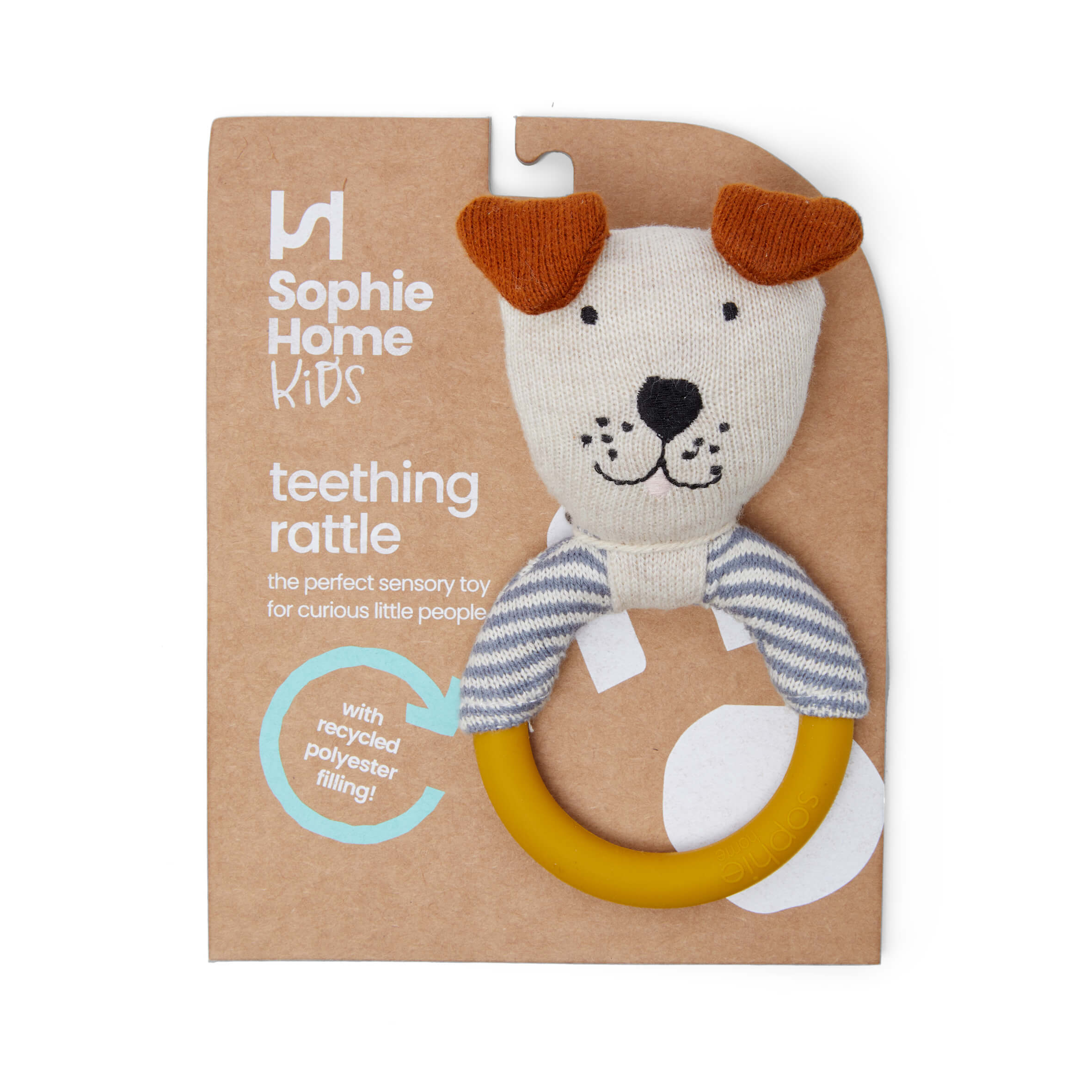 Cat Teether Rattle | Cream | Cotton & Silicone | by Sophie Home - Lifestory