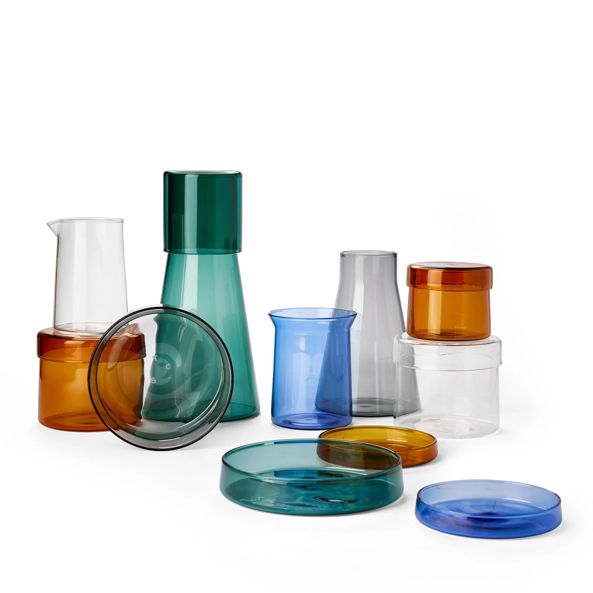 Home Lab 8.5cm Lidded Storage Pot in Amber Borosilicate by The Conran Shop