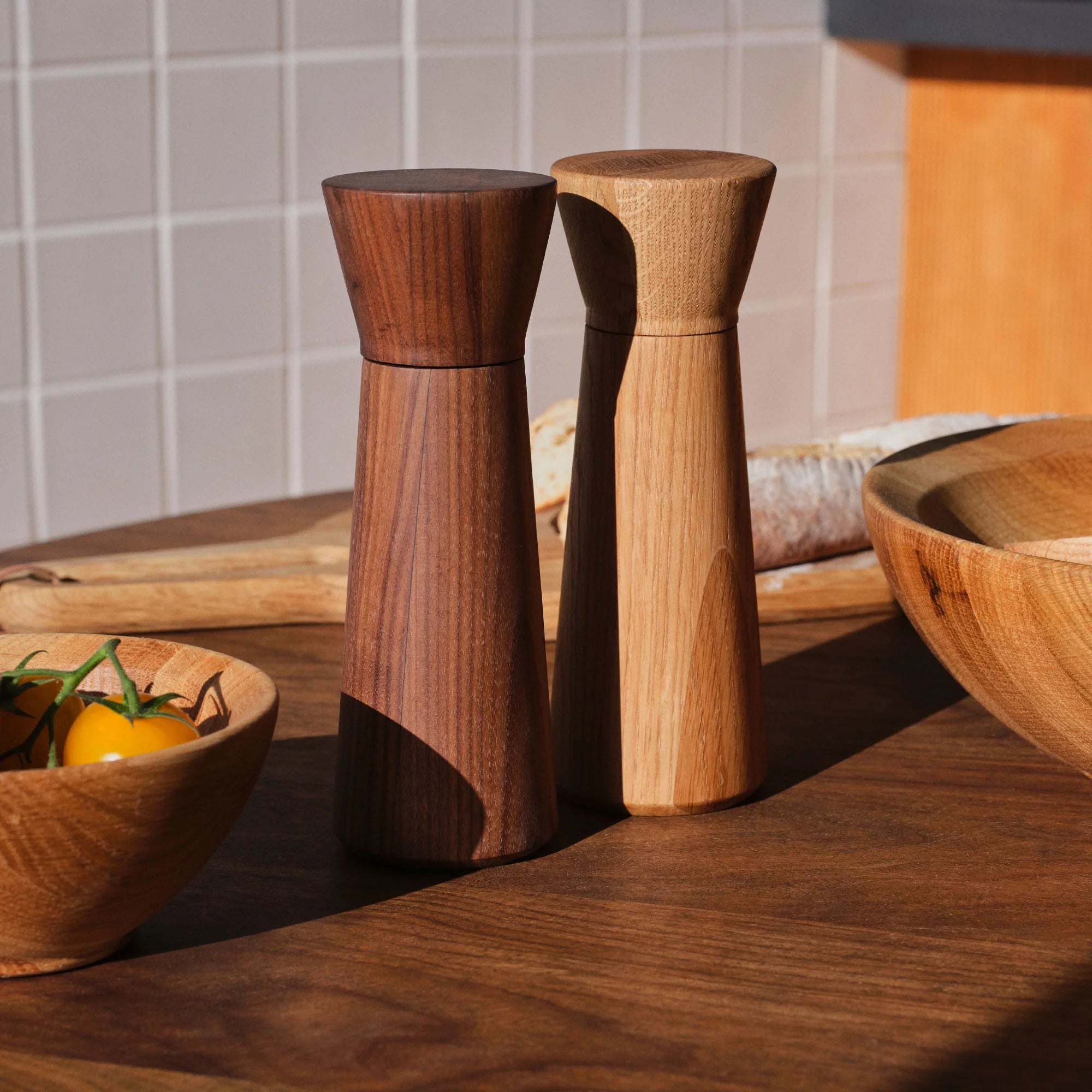 Istria Oak & Walnut Salt & Pepper Mill Pair by The Conran Shop