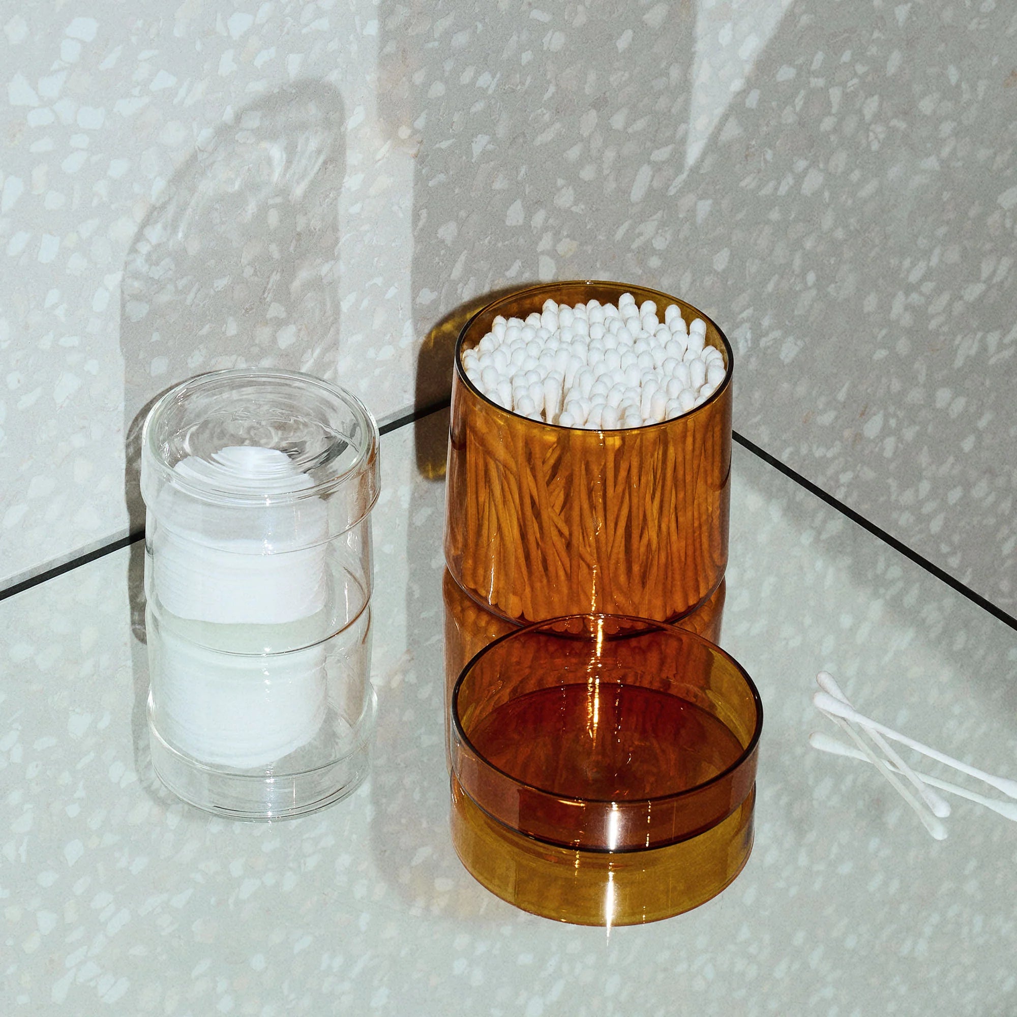 Home Lab 8.5cm Lidded Storage Pot in Amber Borosilicate by The Conran Shop