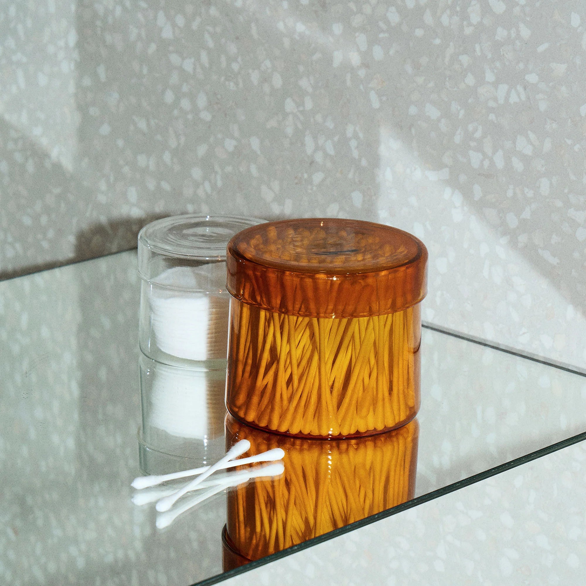 Home Lab 8.5cm Lidded Storage Pot in Amber Borosilicate by The Conran Shop