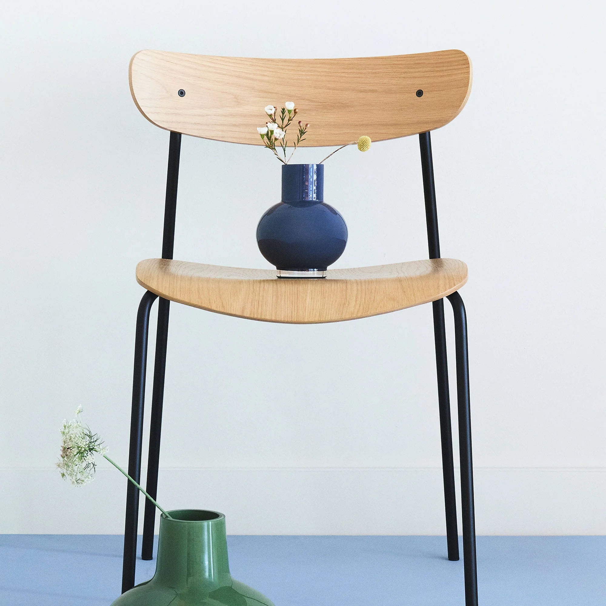 Navy Mini Form Glass Vase by The Conran Shop