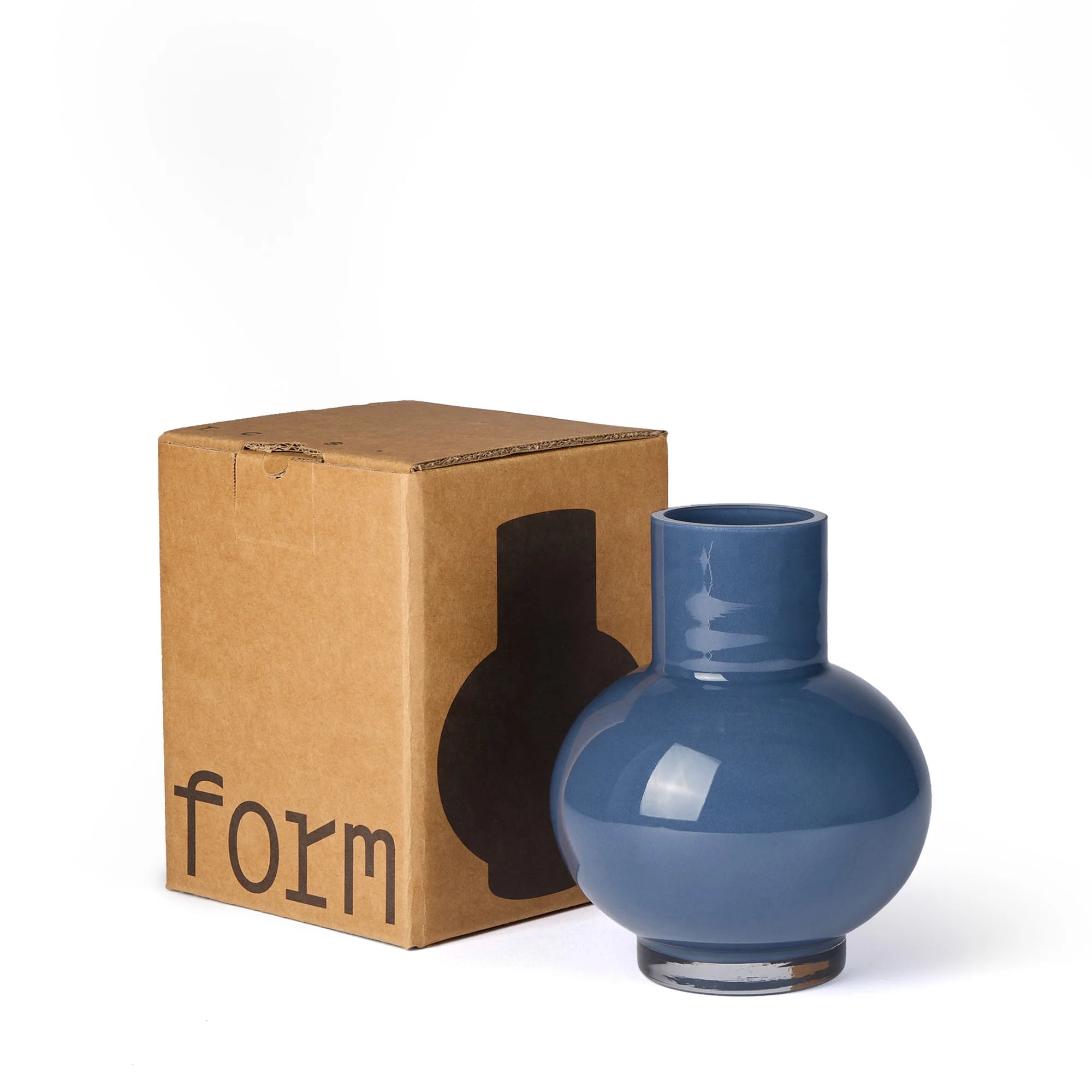 Navy Mini Form Glass Vase by The Conran Shop