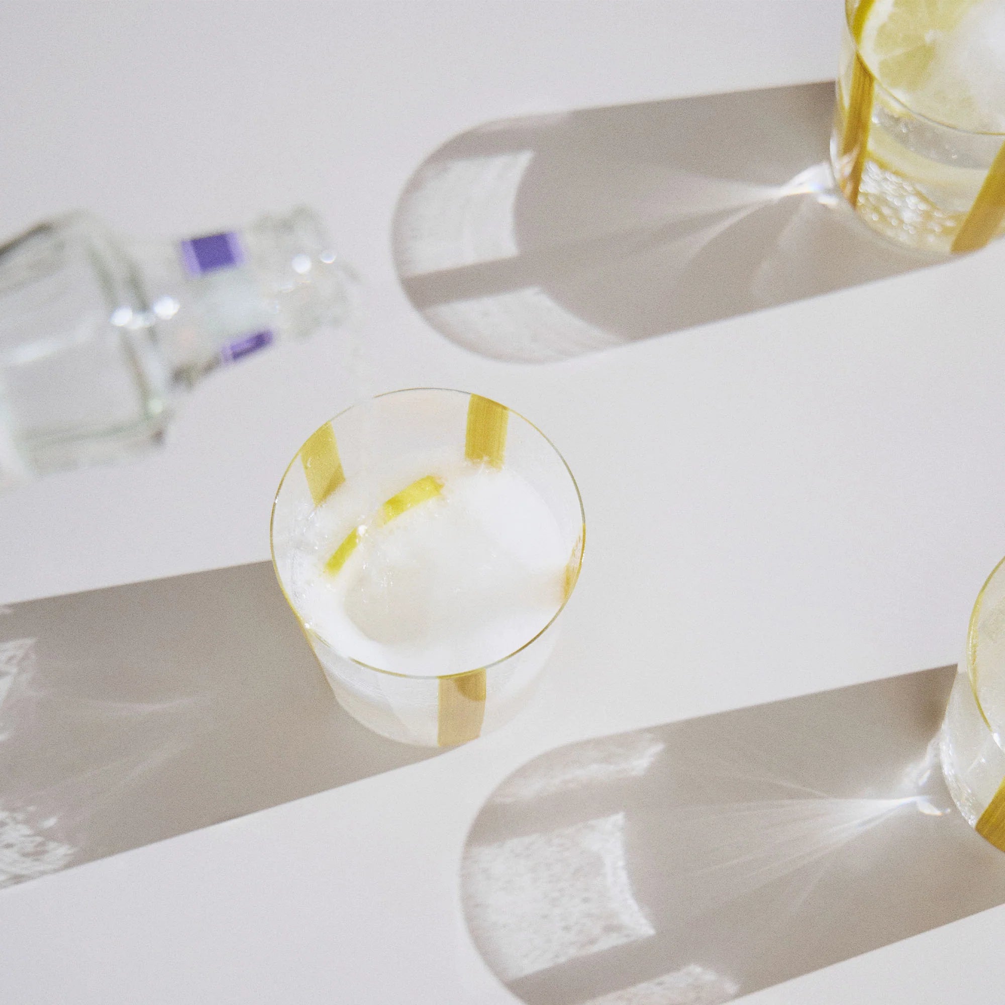 Nova Stripe Low Glass Tumbler Set of 4 by The Conran Shop - Lifestory