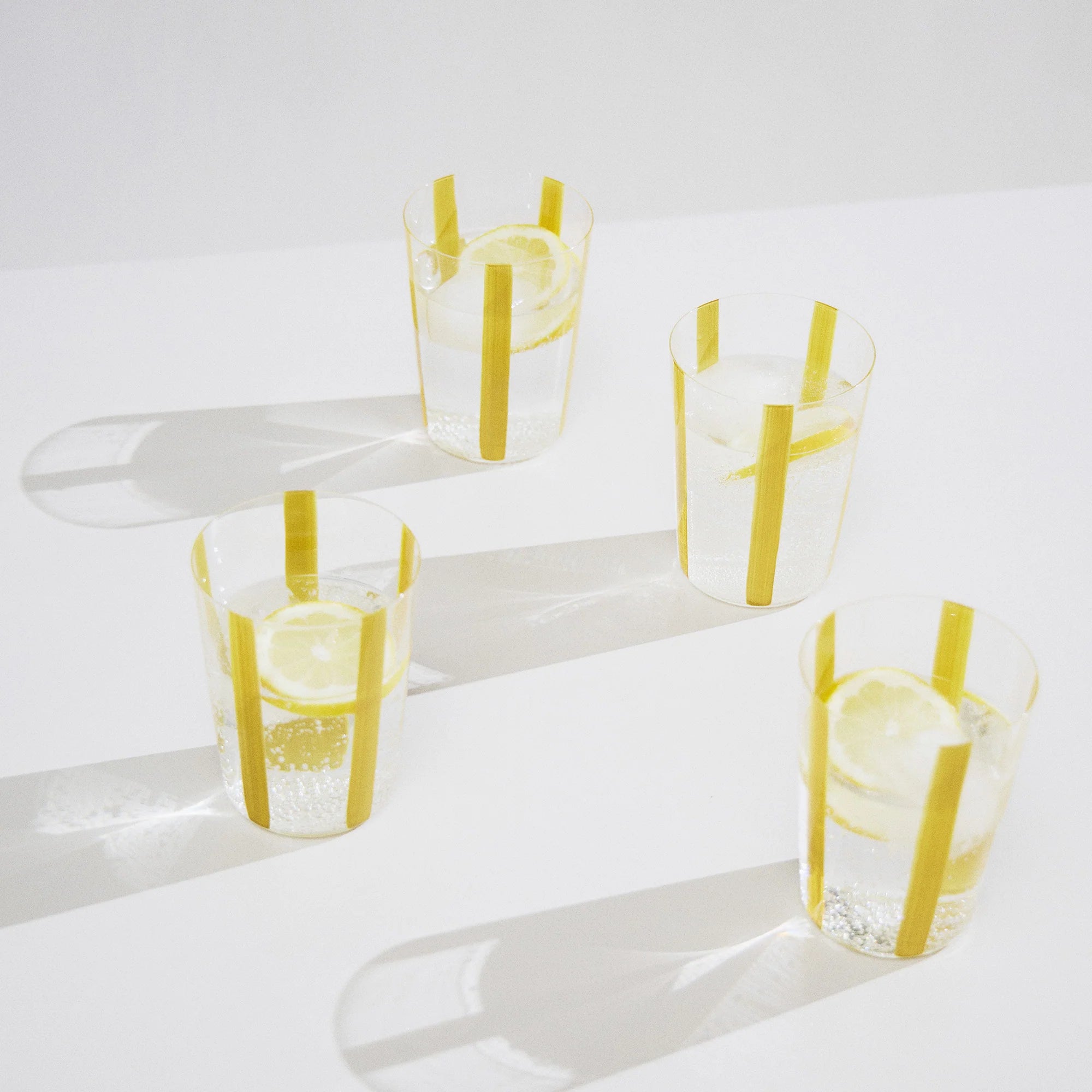 Nova Stripe Tall Glass Tumbler Set of 4 by The Conran Shop - Lifestory