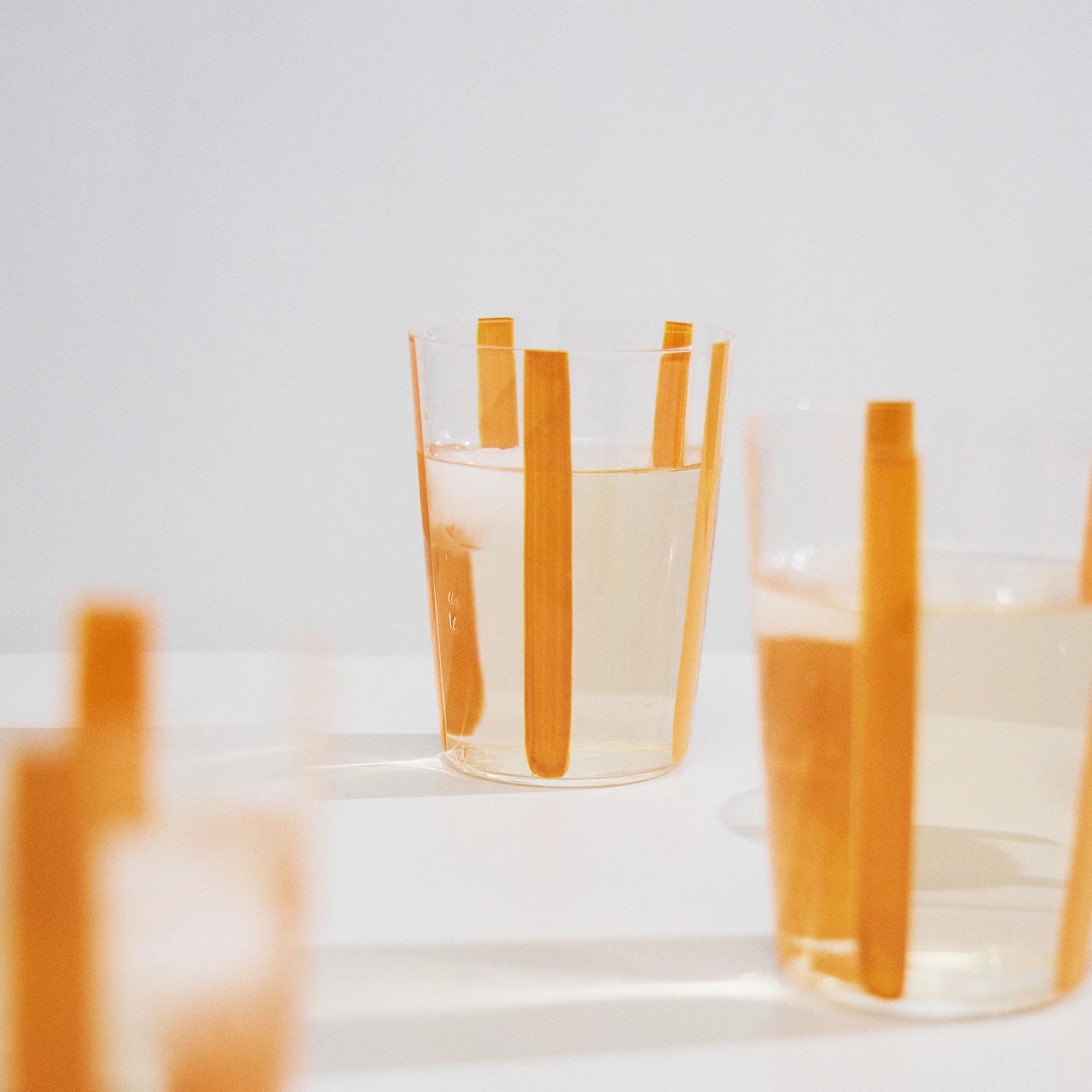 Nova Stripe Tall Glass Tumbler Set of 4 by The Conran Shop - Lifestory