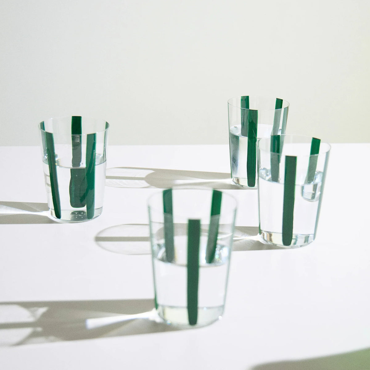 Nova Stripe Tall Glass Tumbler Set of 4 by The Conran Shop