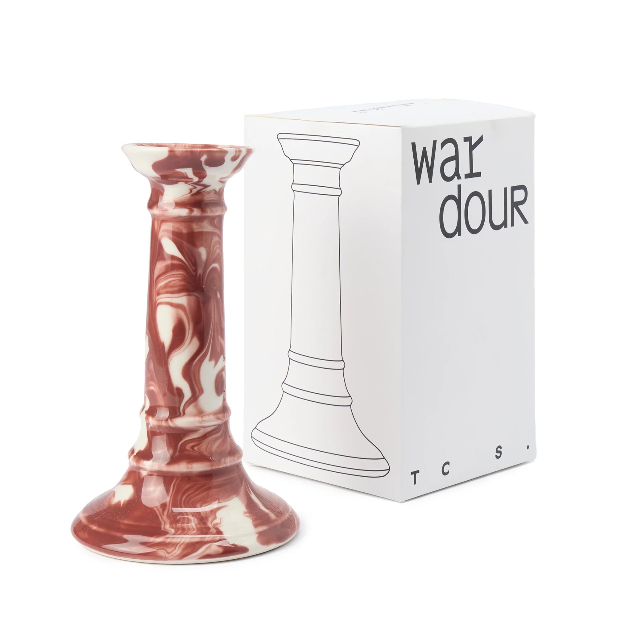 Wardour Candle Holder in Marbled Earthenware by The Conran Shop