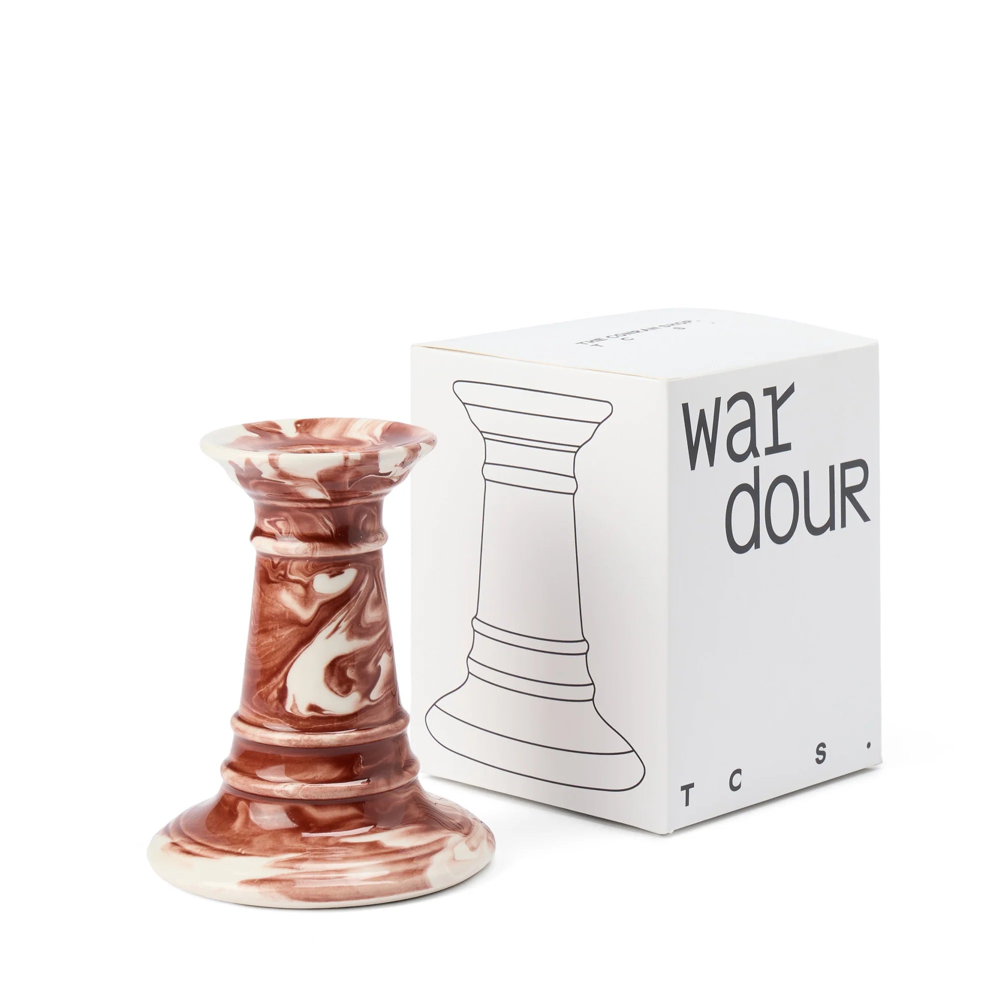 Wardour Stubby Candle Holder in Marbled Earthenware by The Conran Shop