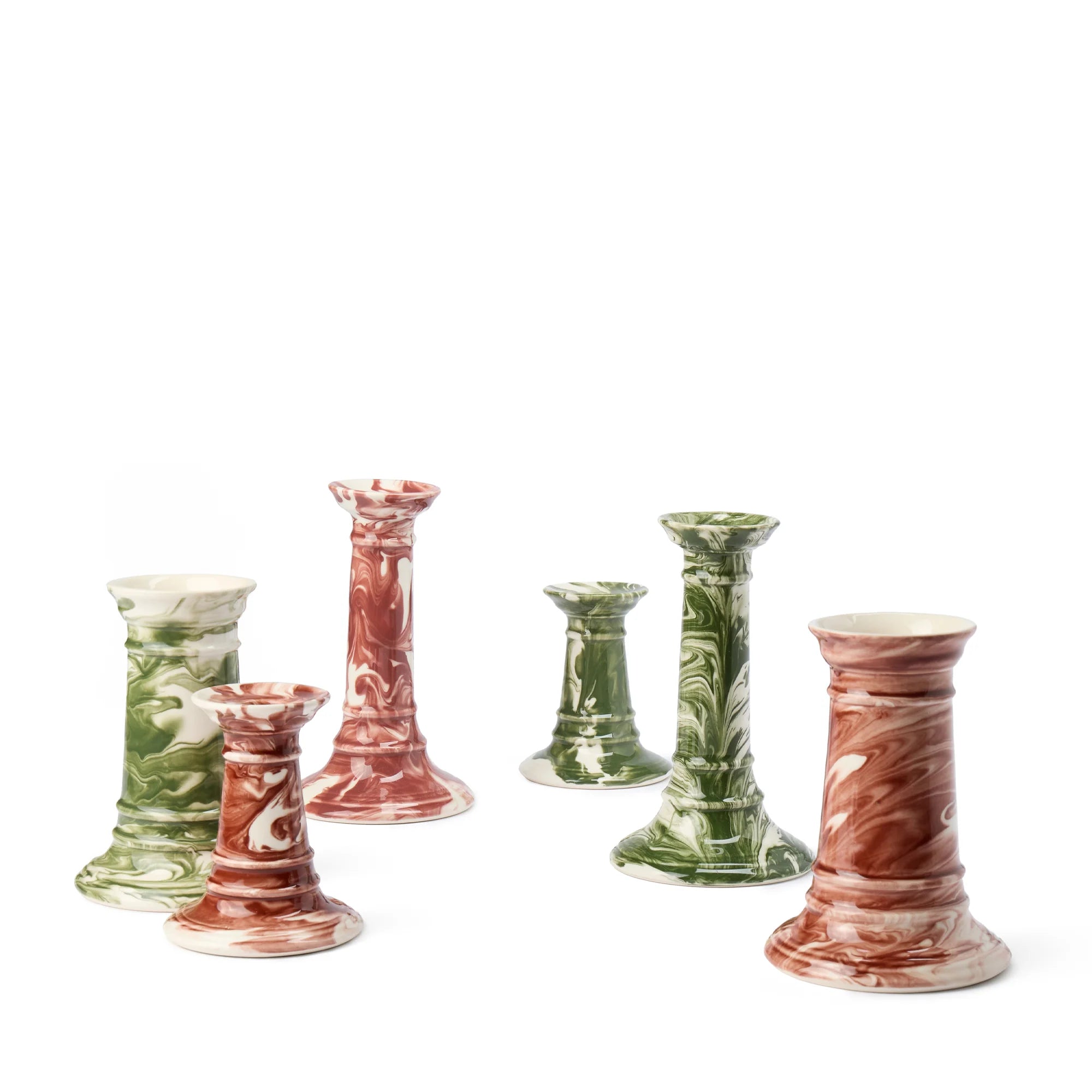 Wardour Stubby Candle Holder in Marbled Earthenware by The Conran Shop