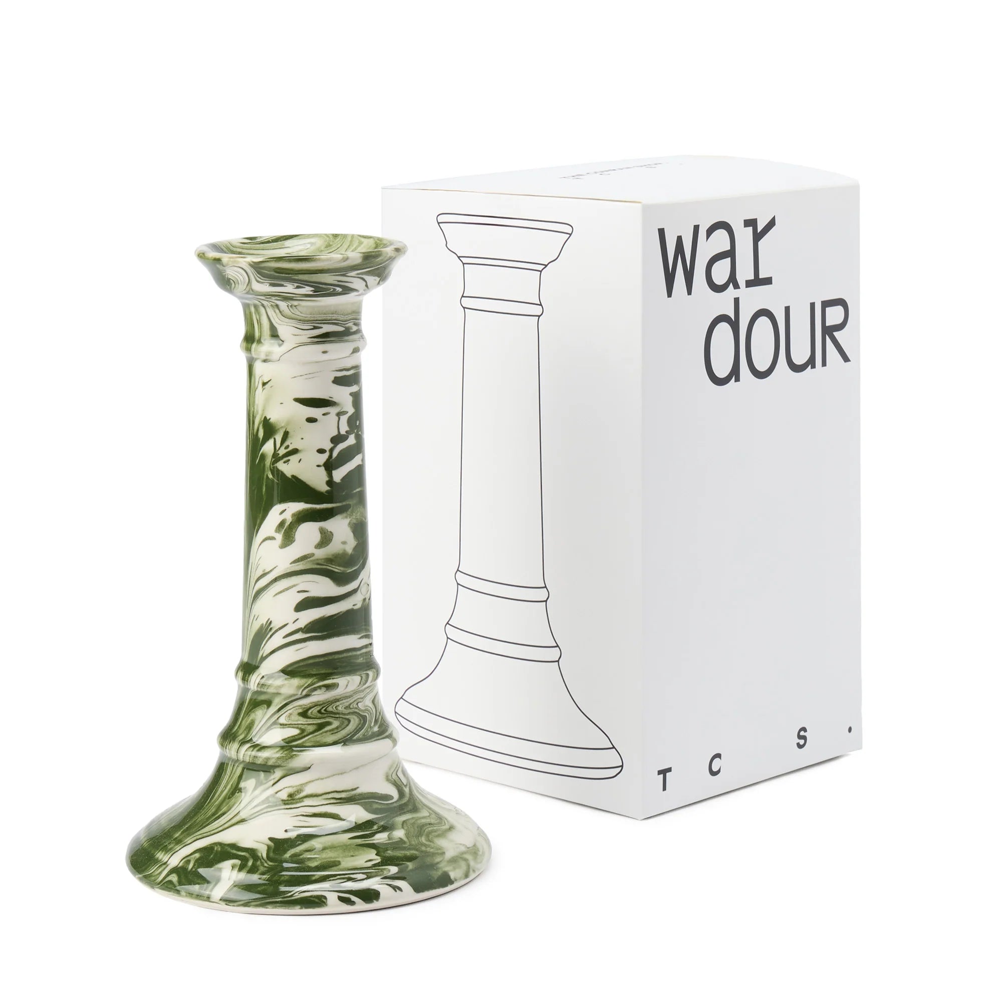 Wardour Candle Holder in Marbled Earthenware by The Conran Shop